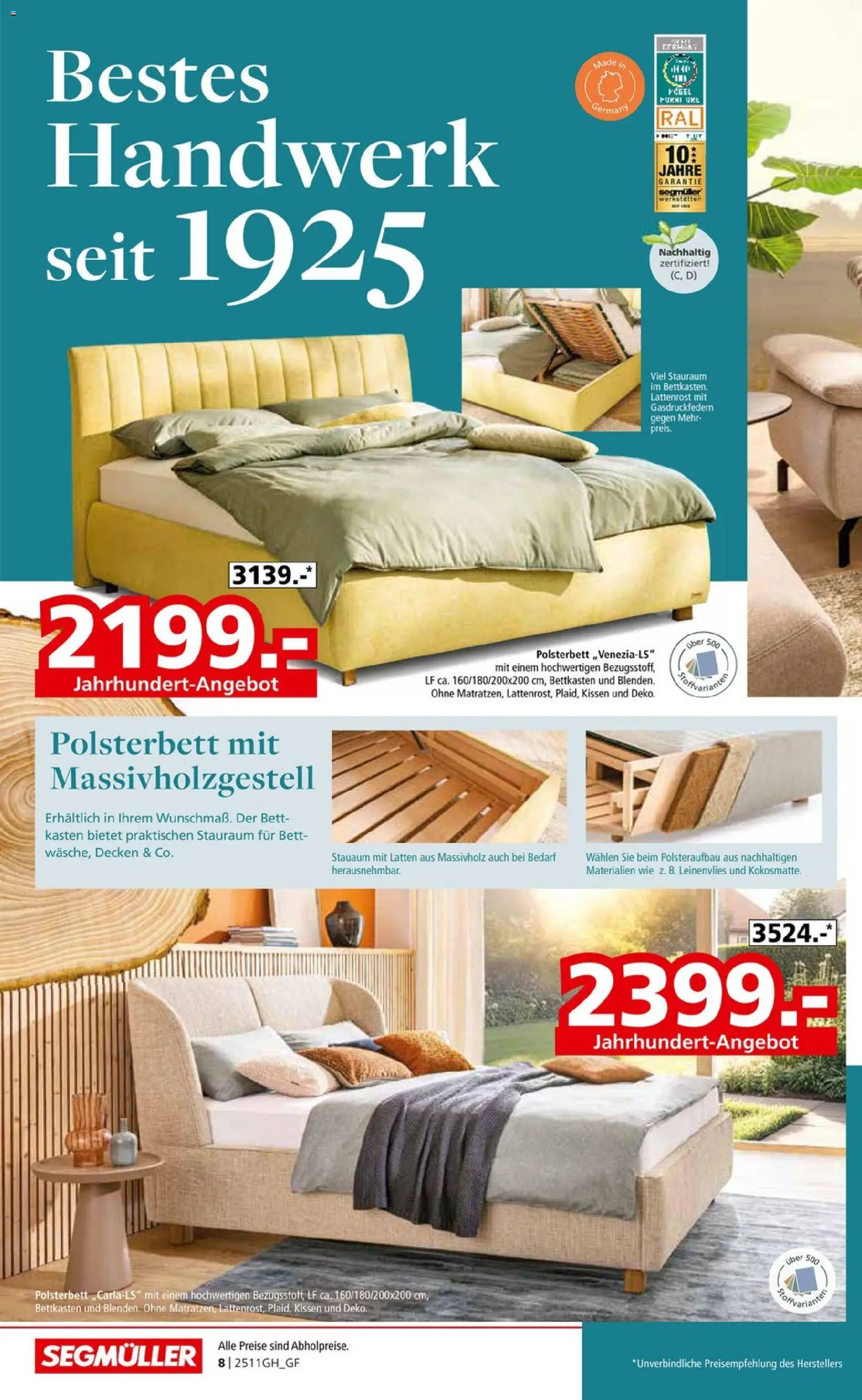 Segmüller Prospekt 	 – gültig ab 01.11.2025 | Seite: 12 | Produkte: Bett, Kissen, Lattenrost, Polsterbett