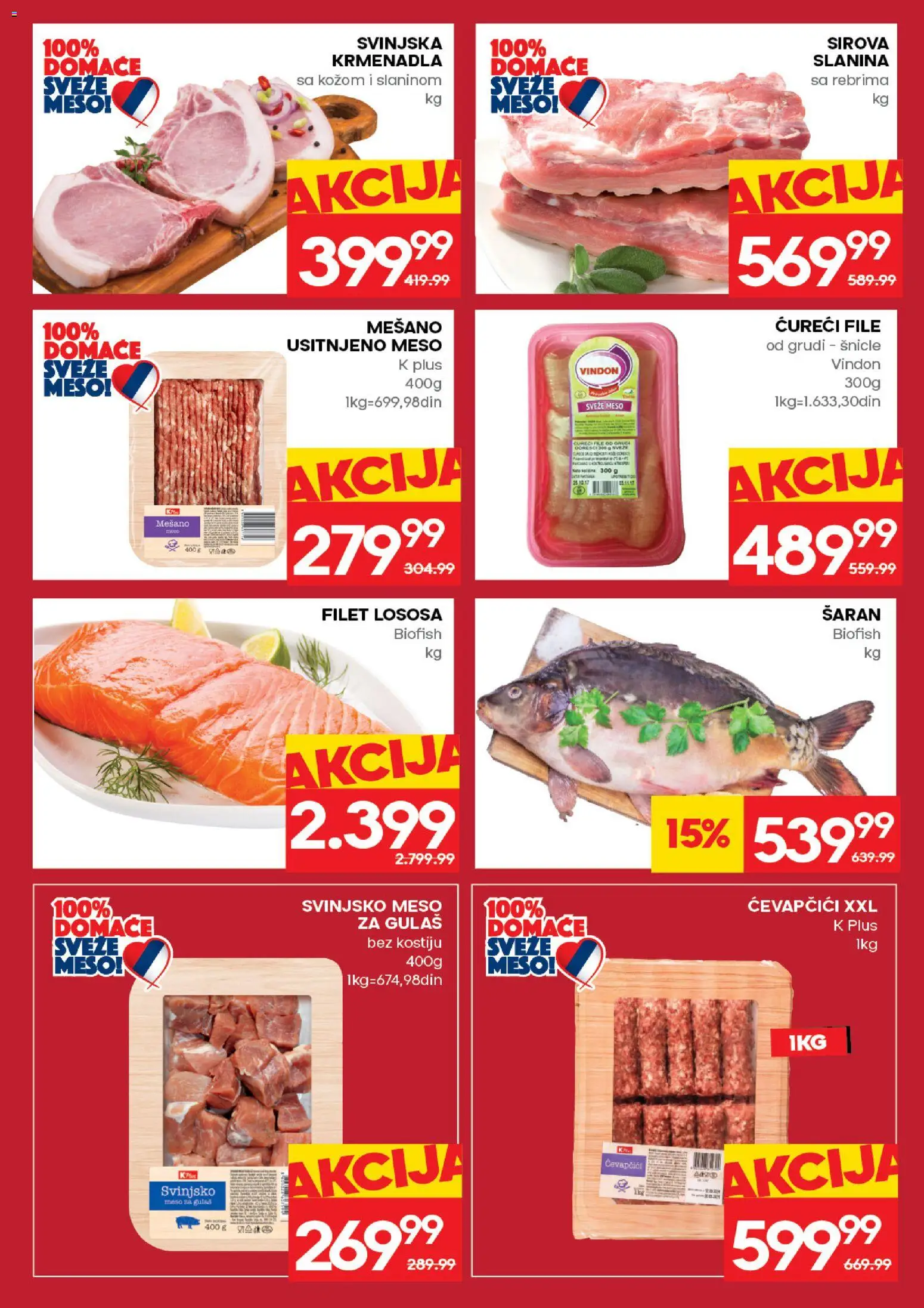 Roda katalog - važi od 05.03.2026 | Strana: 5 | Proizvode: Svinjsko meso, Krmenadla, Ćureći file, Slanina