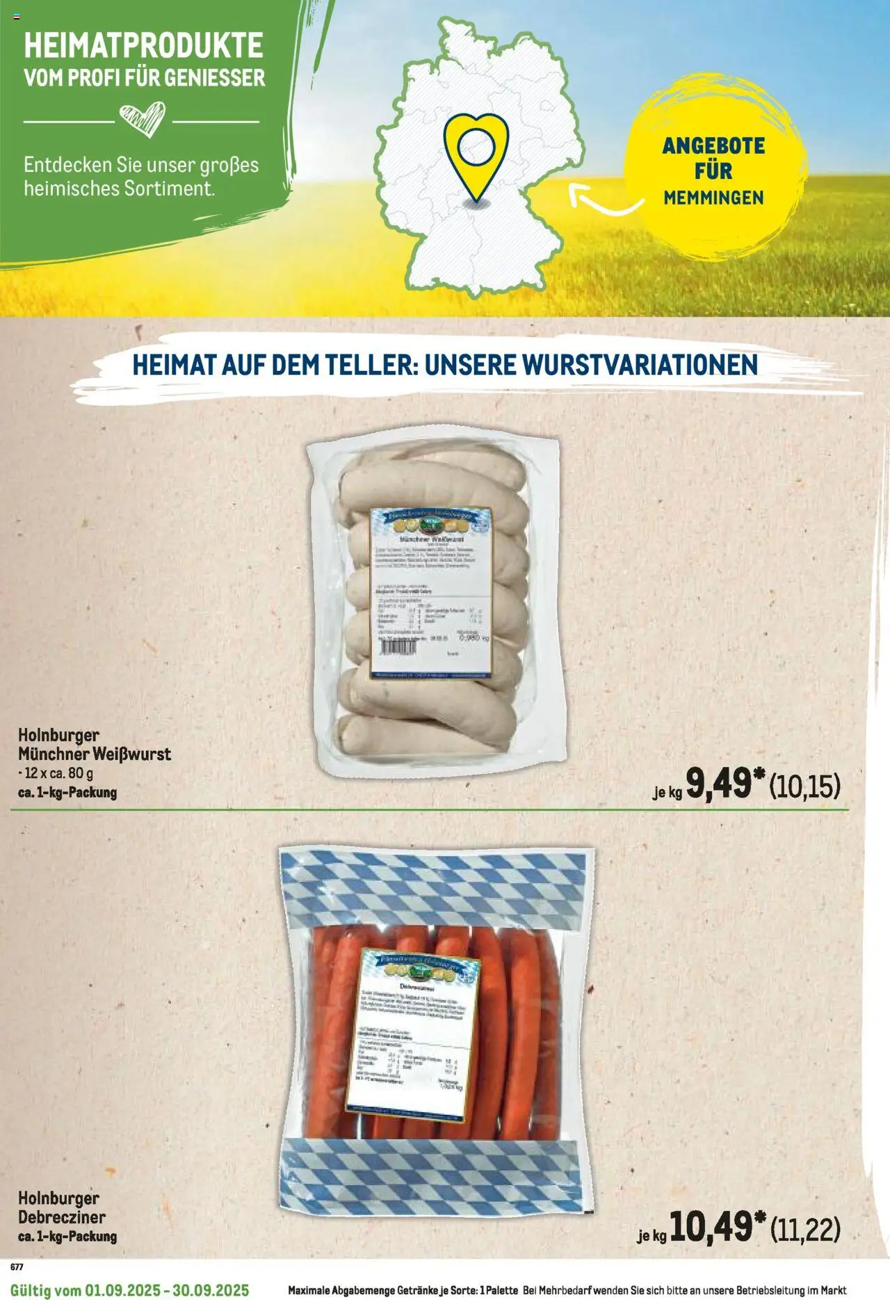 Metro Regionaler Flyer - gültig ab dem 01.09.2025 | Seite: 68 | Produkte: Weißwurst
