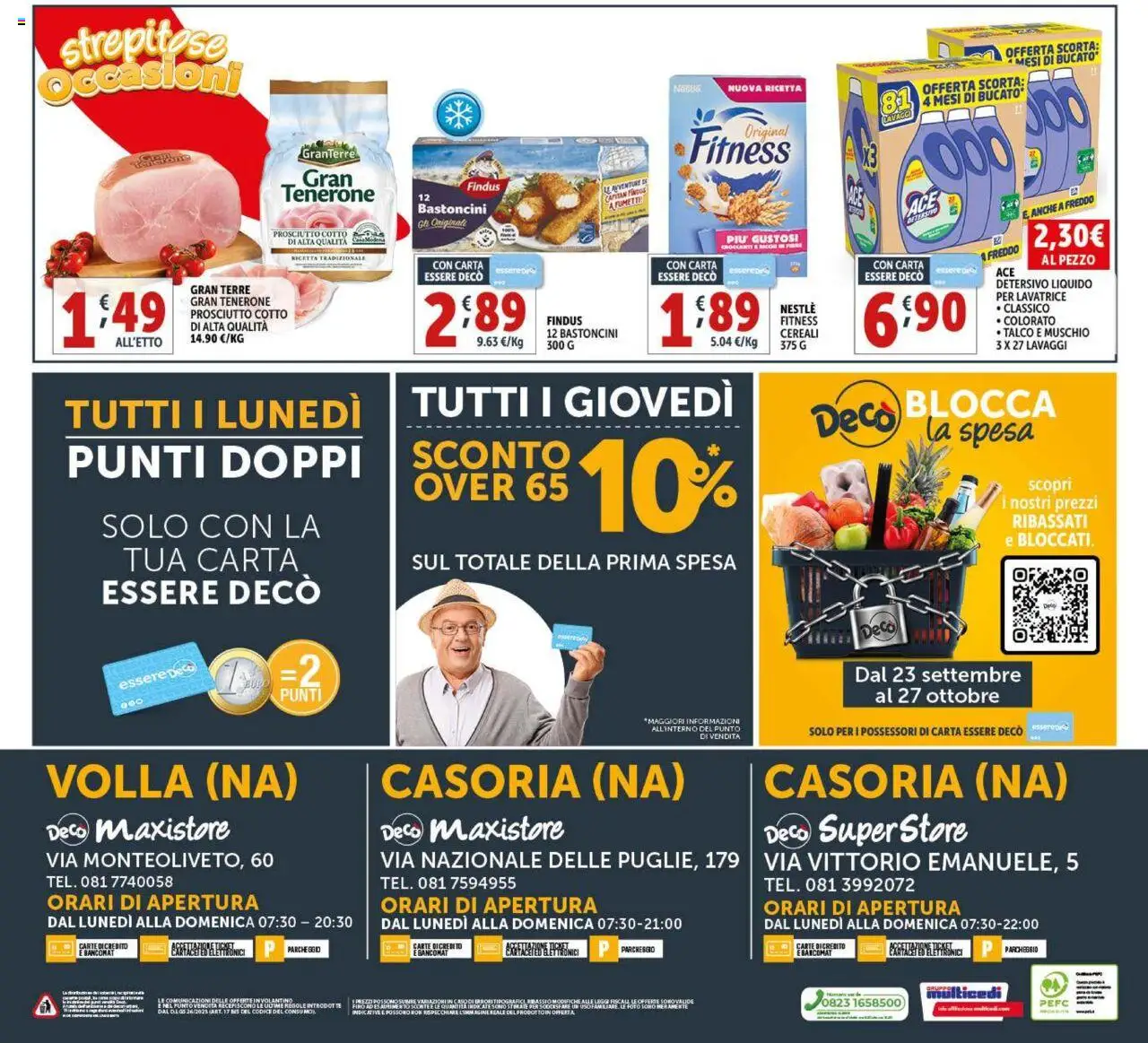 Volantino Decò del 23.09.2025 | Pagina: 20 | Prodotti: Prosciutto Cotto, Cereali, Prosciutto, Lavatrice
