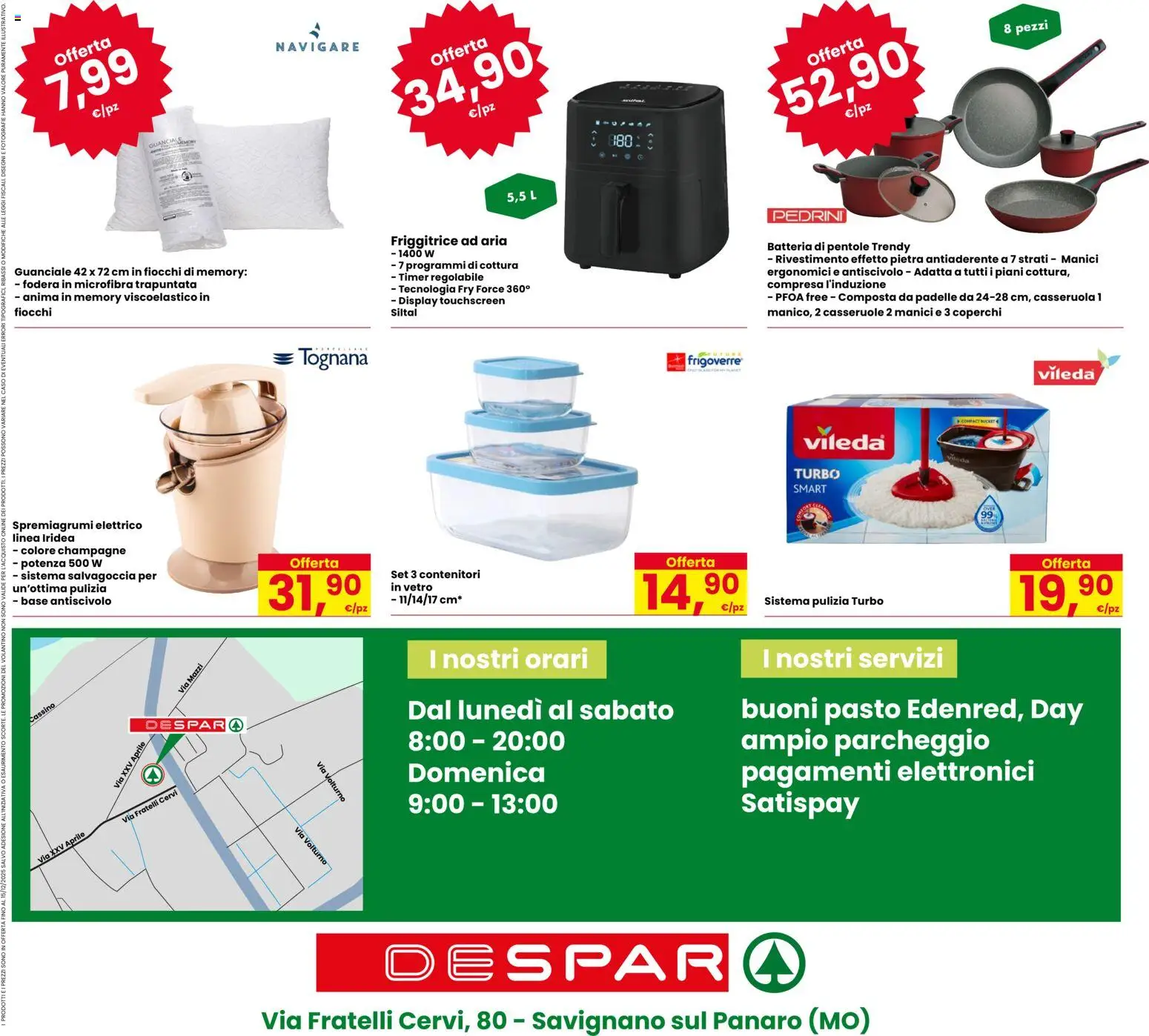Volantino Despar del 03.12.2025 | Pagina: 24 | Prodotti: Friggitrice ad aria, Spremiagrumi, Friggitrice, Batteria