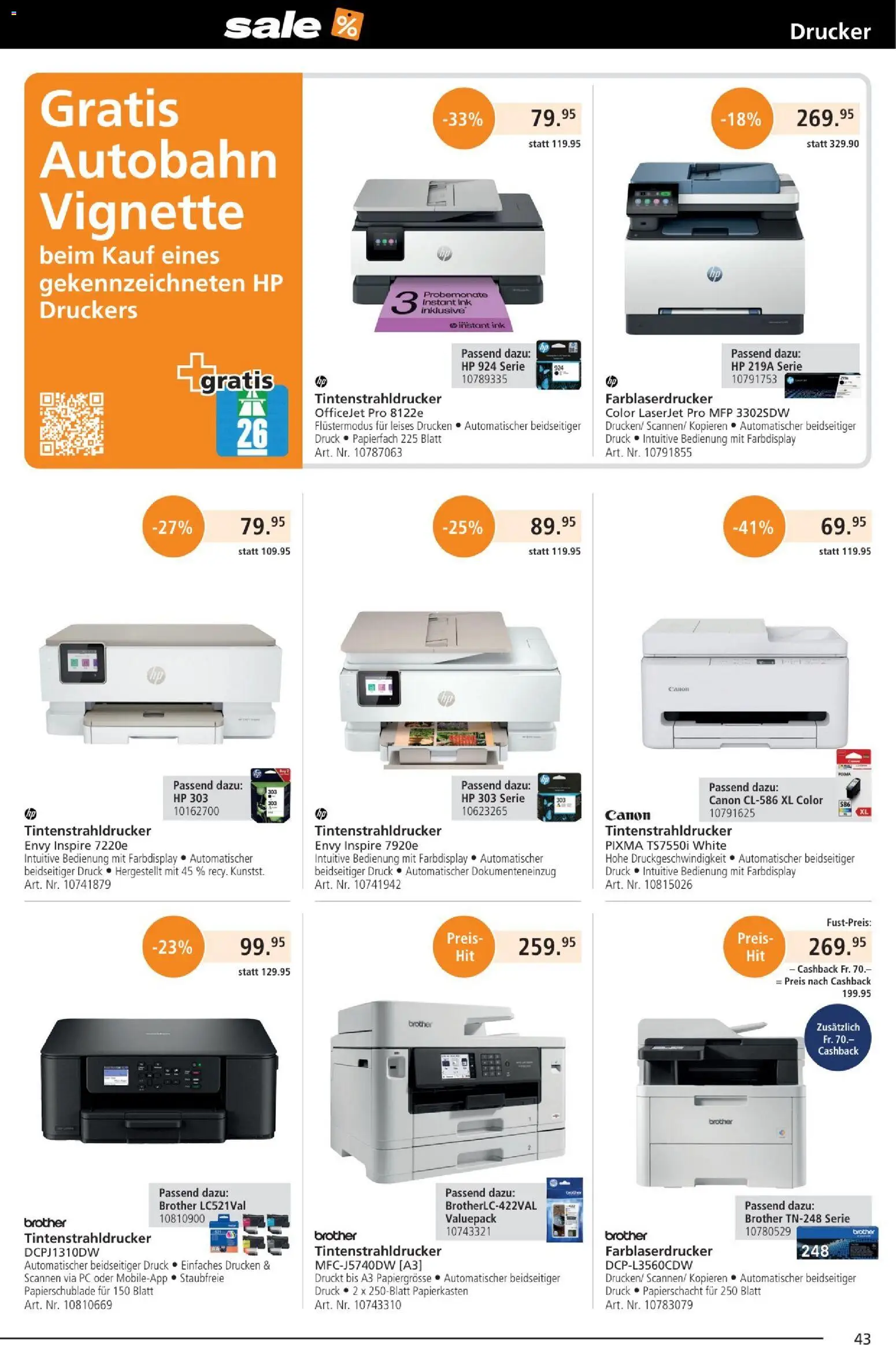 Fust Aktionen – gültig ab 25.12.2025 | Seite: 43 | Produkte: Tintenstrahldrucker, Pc, Drucker, HP