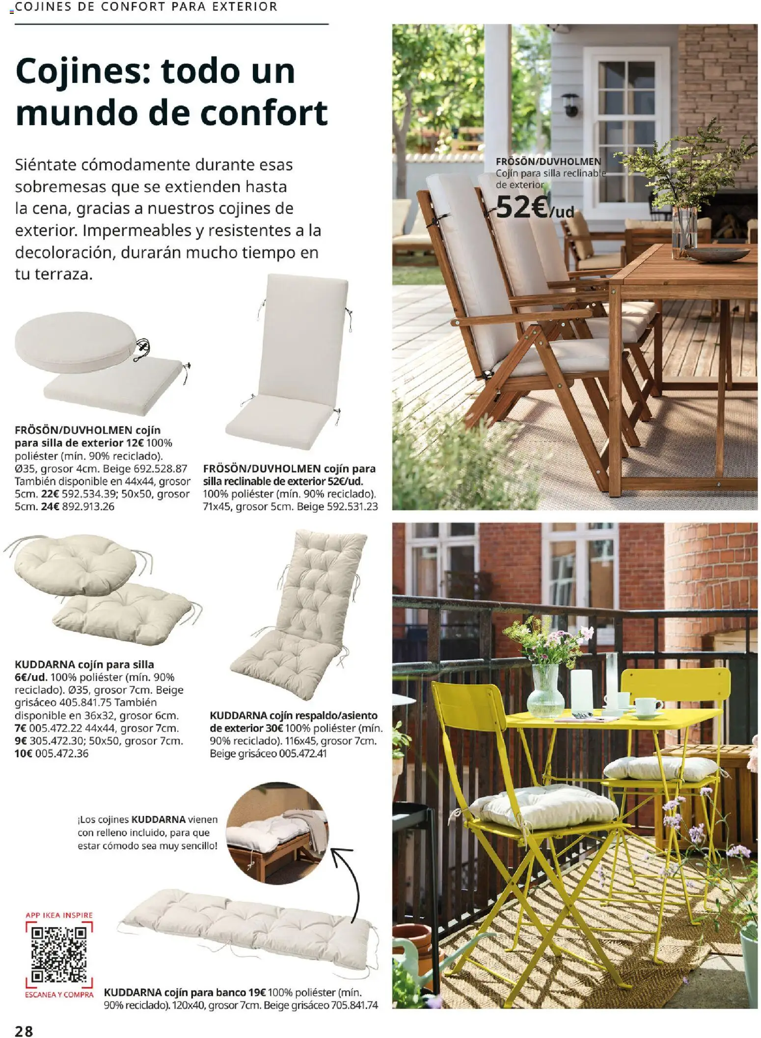 Catálogo IKEA Muebles de exterior │ válido desde el 17.12.2025 | Página: 28 | Productos: Cojín, Silla