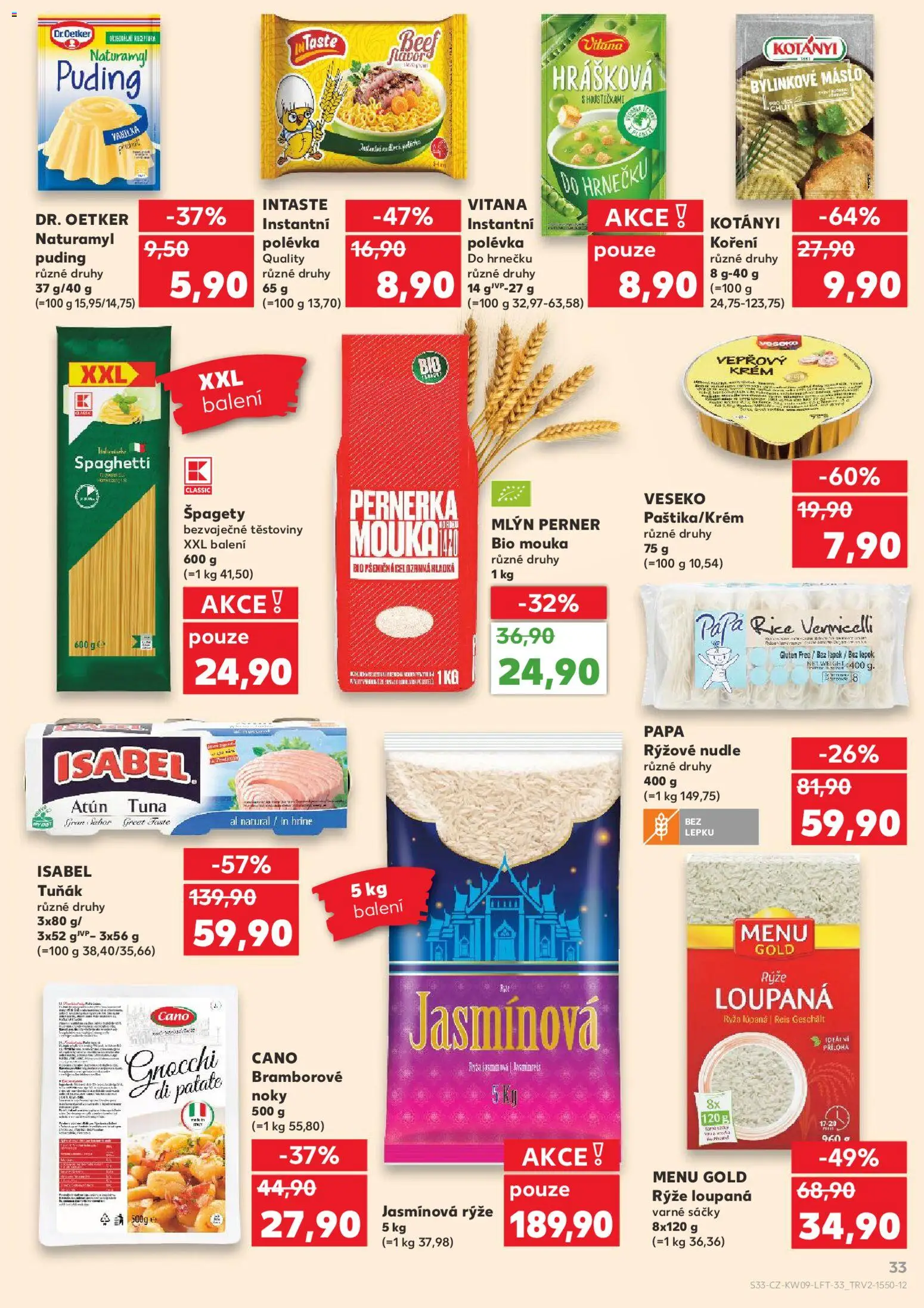 Kaufland leták od 25.02.2026 | Strana: 33 | Produkty: Bylinkové máslo, Krém, Puding, Nudle
