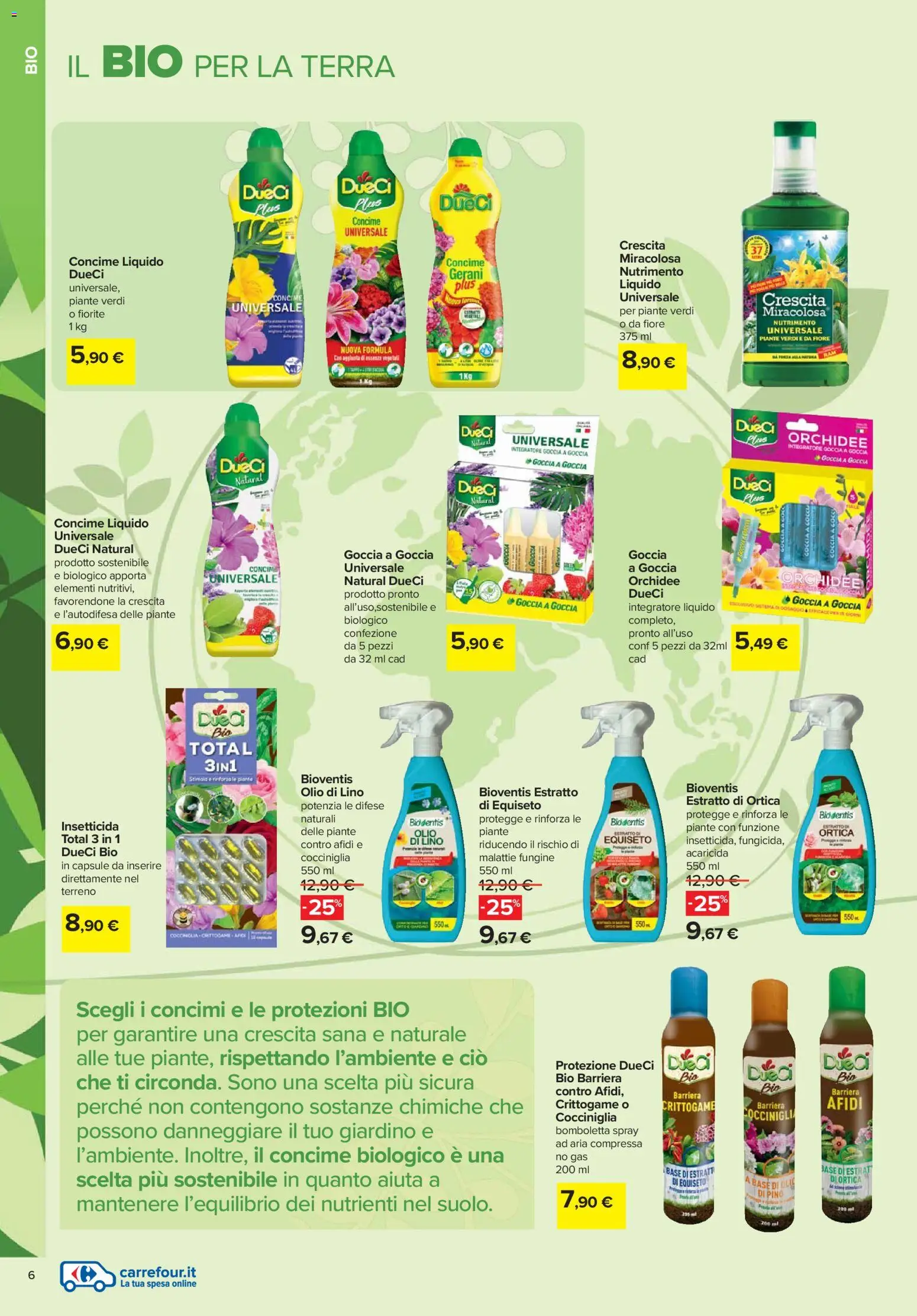 Volantino Carrefour del 19.02.2026 | Pagina: 6 | Prodotti: Olio, Gerani, Insetticida, Terra