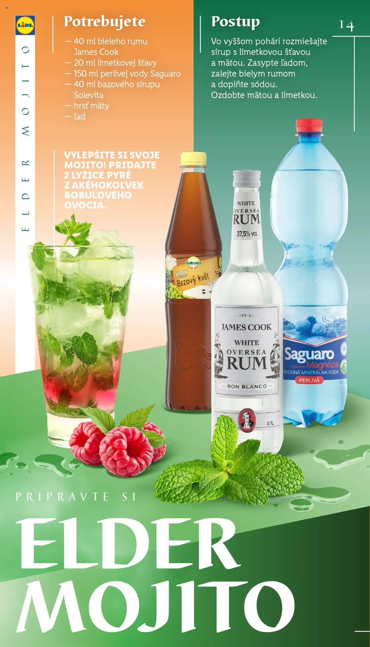 Lidl barmanská príručka │ platný od 03.06.2025 | Strana: 14 | Produkty: Voda, Minerálna voda, Rum