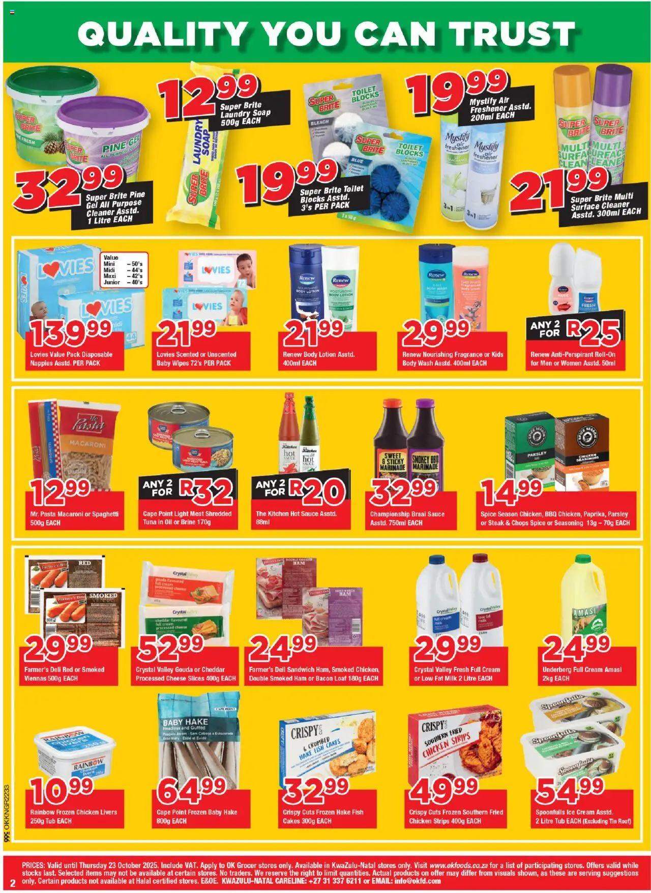 New OK Foods catalogue – valid from 15.10.2025 | Page: 2 | Products: Light, Cream, Soap, Nappies