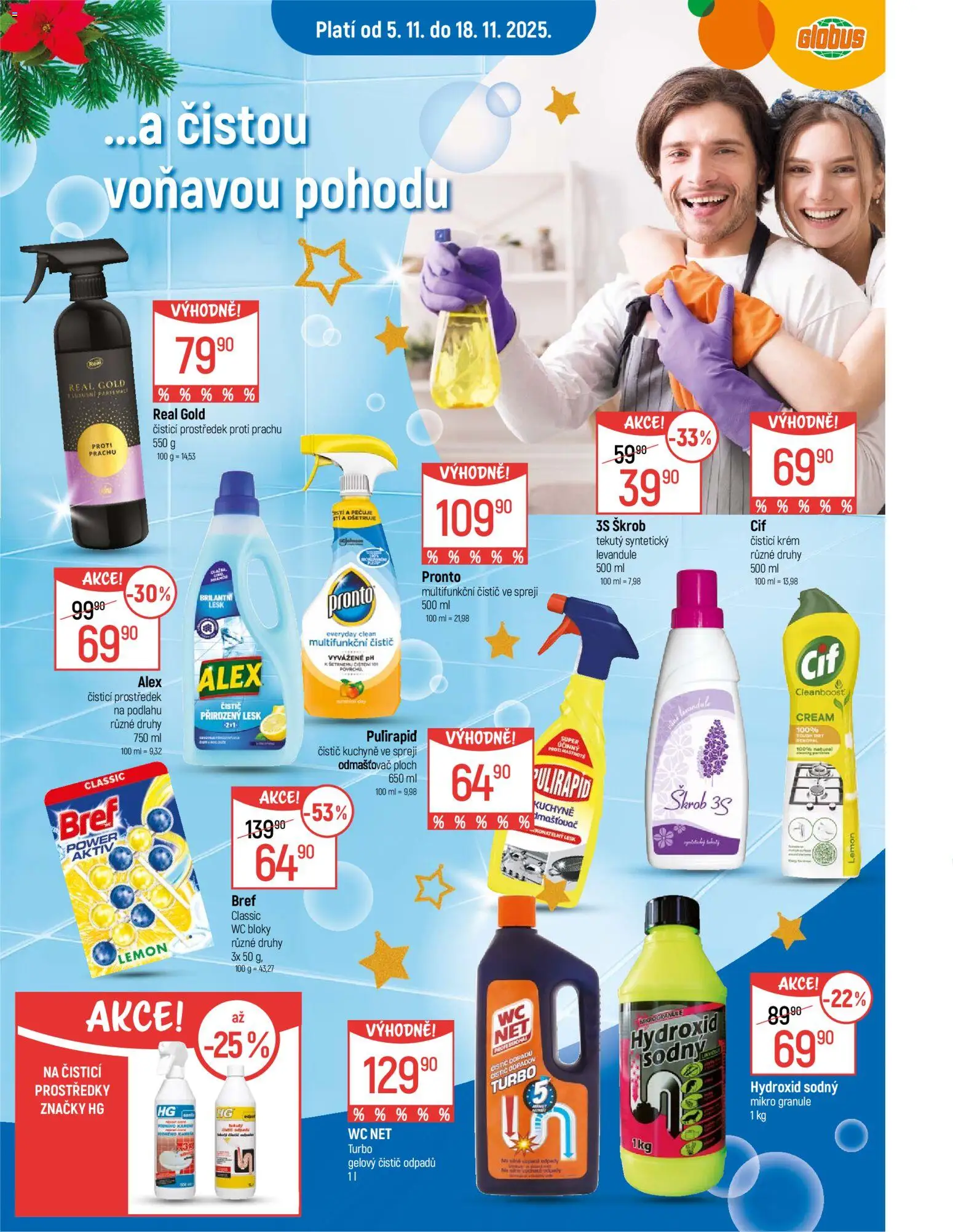 Globus leták - České Budějovice od 05.11.2025 | Strana: 14 | Produkty: Čistící prostředek, Pronto, Škrob, Wc