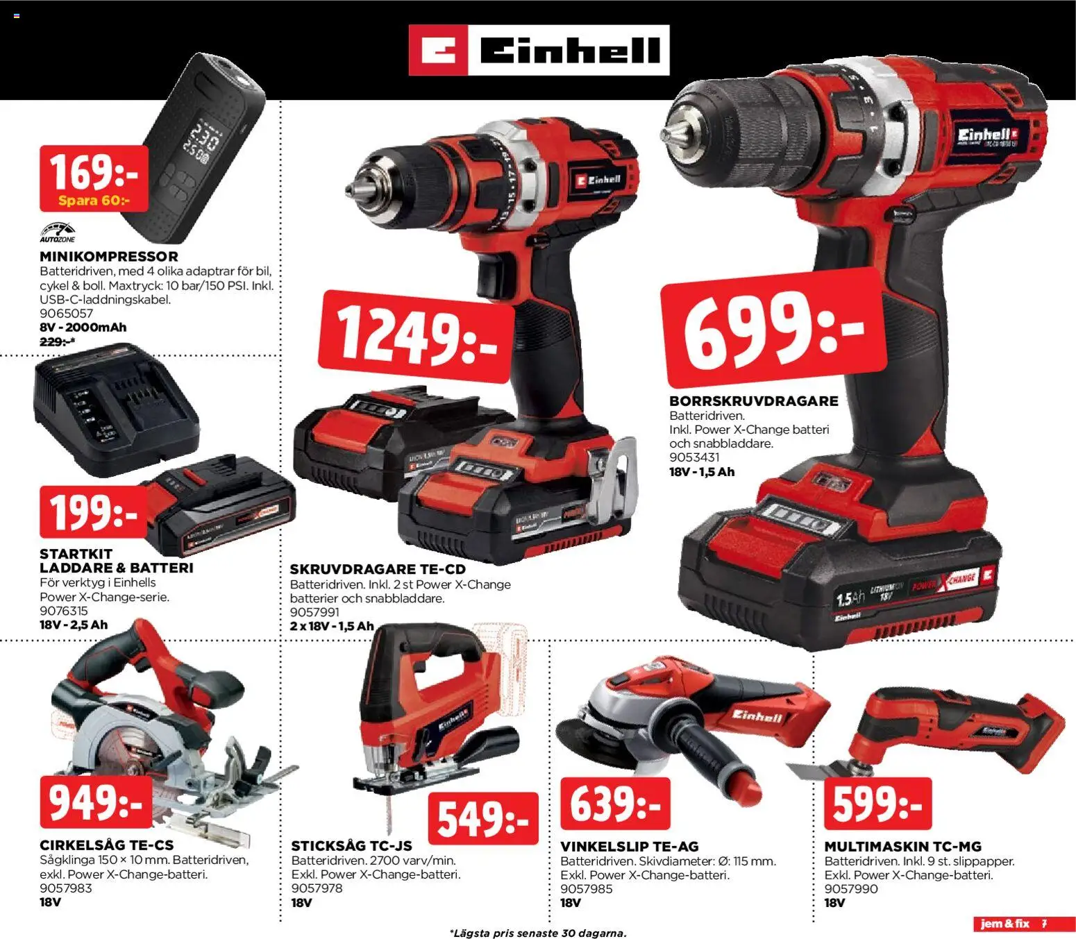 Jem & Fix reklamblad aktuell från 19.01.2026 | Sida: 7 | Produkter: Batterier, Skruvdragare, Cykel, Batteri