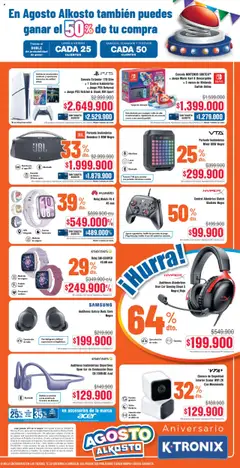 Alkosto folleto │ válido desde el 16.08.2025 | Página: 5 | Productos: Consola Nintendo, Audífonos inalámbricos, Video, Micrófono