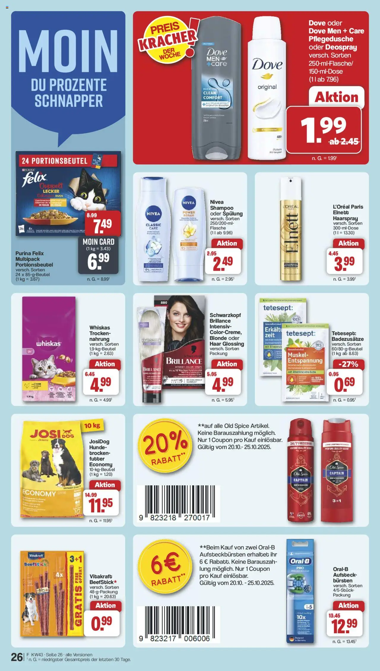 Famila Nordwest Prospekt 	 – gültig ab 20.10.2025 | Seite: 29 | Produkte: Shampoo, Haarspray, Deospray, Whiskas