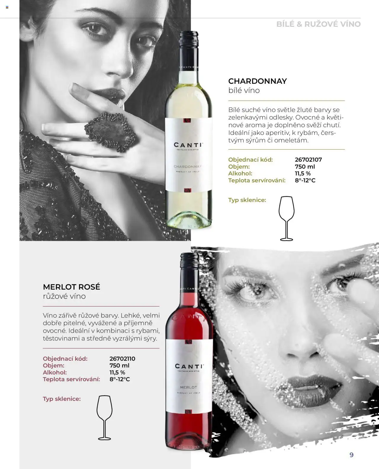 Jip katalog Canti 2024/25 od 30.12.2024 | Strana: 9 | Produkty: Bílé víno, Merlot, Růžové víno, Sklenice