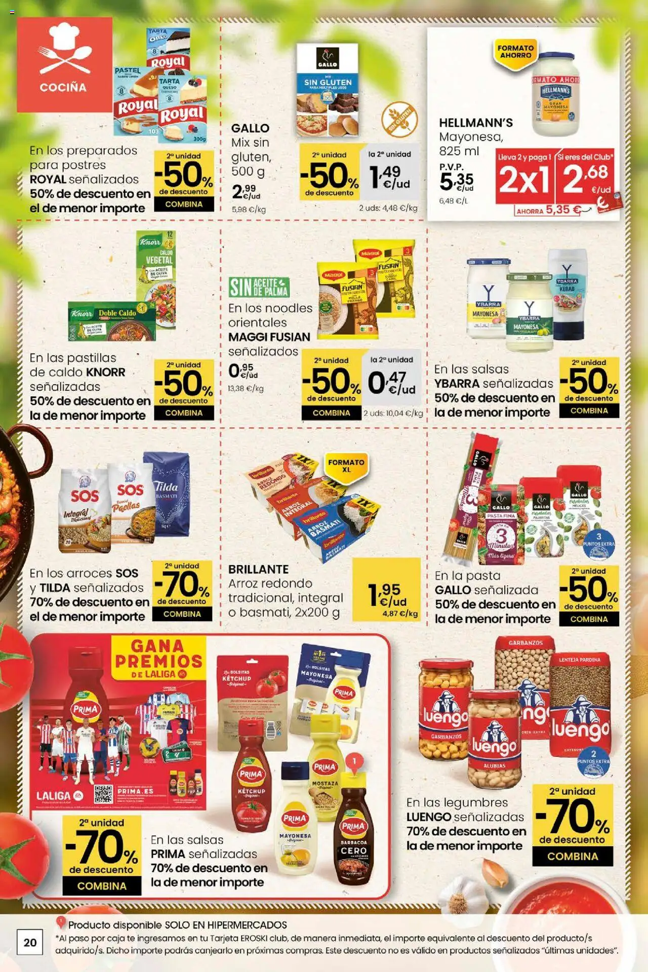 Eroski - Ofertons para conquistarte │ válido desde el 31.07.2025 | Página: 20 | Productos: Aceite, Té, Οθόνη προβολής, Caja