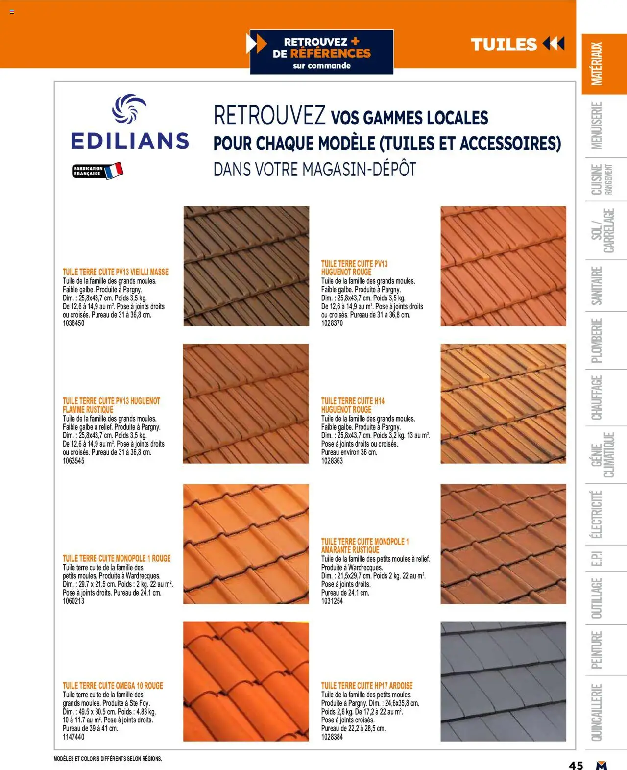  | Page: 45 | Produits: Tuile, Poids