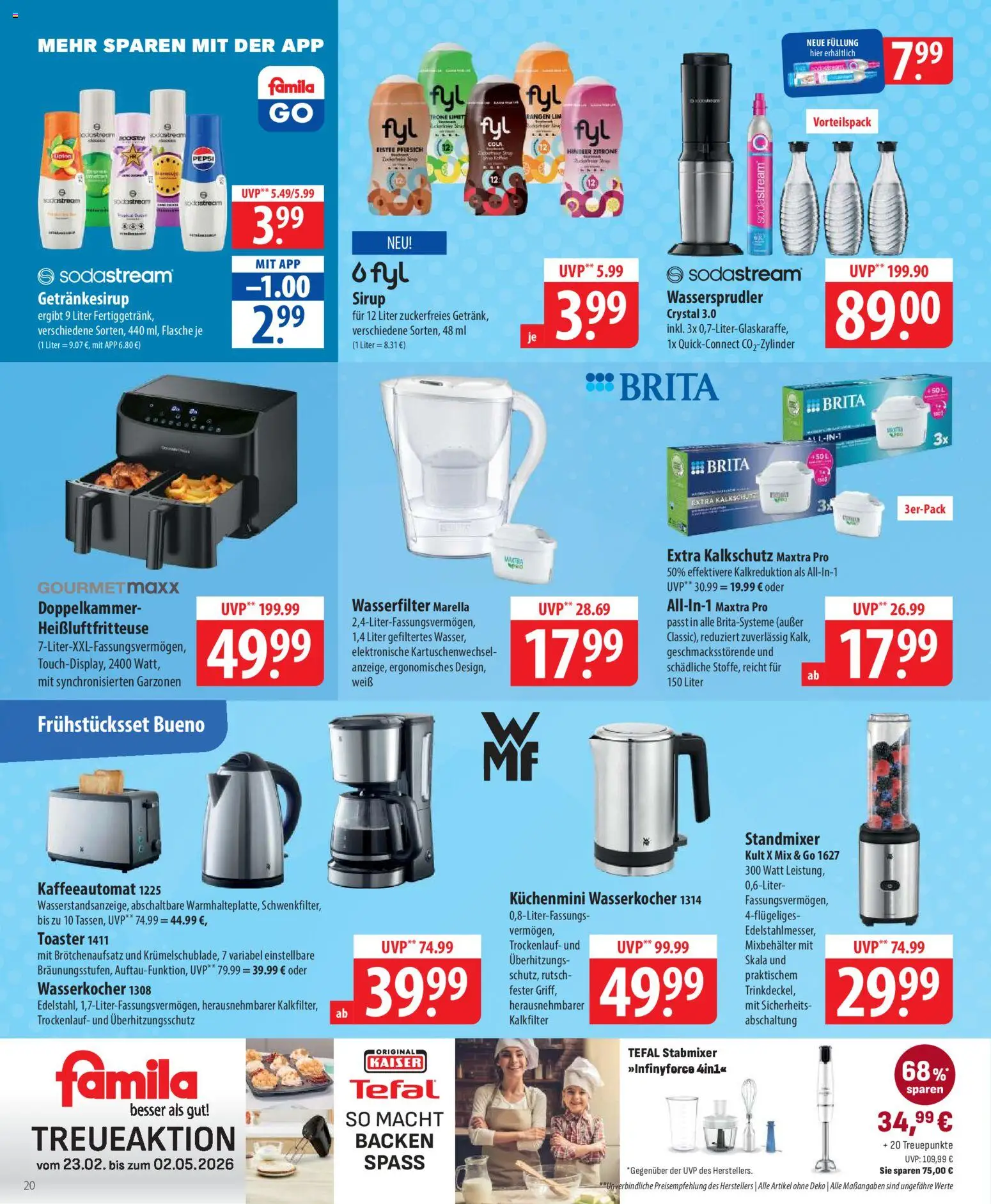 Famila Prospekt 	 – gültig ab 09.03.2026 | Seite: 20 | Produkte: Wasserkocher, Toaster, Pfirsich, Stabmixer