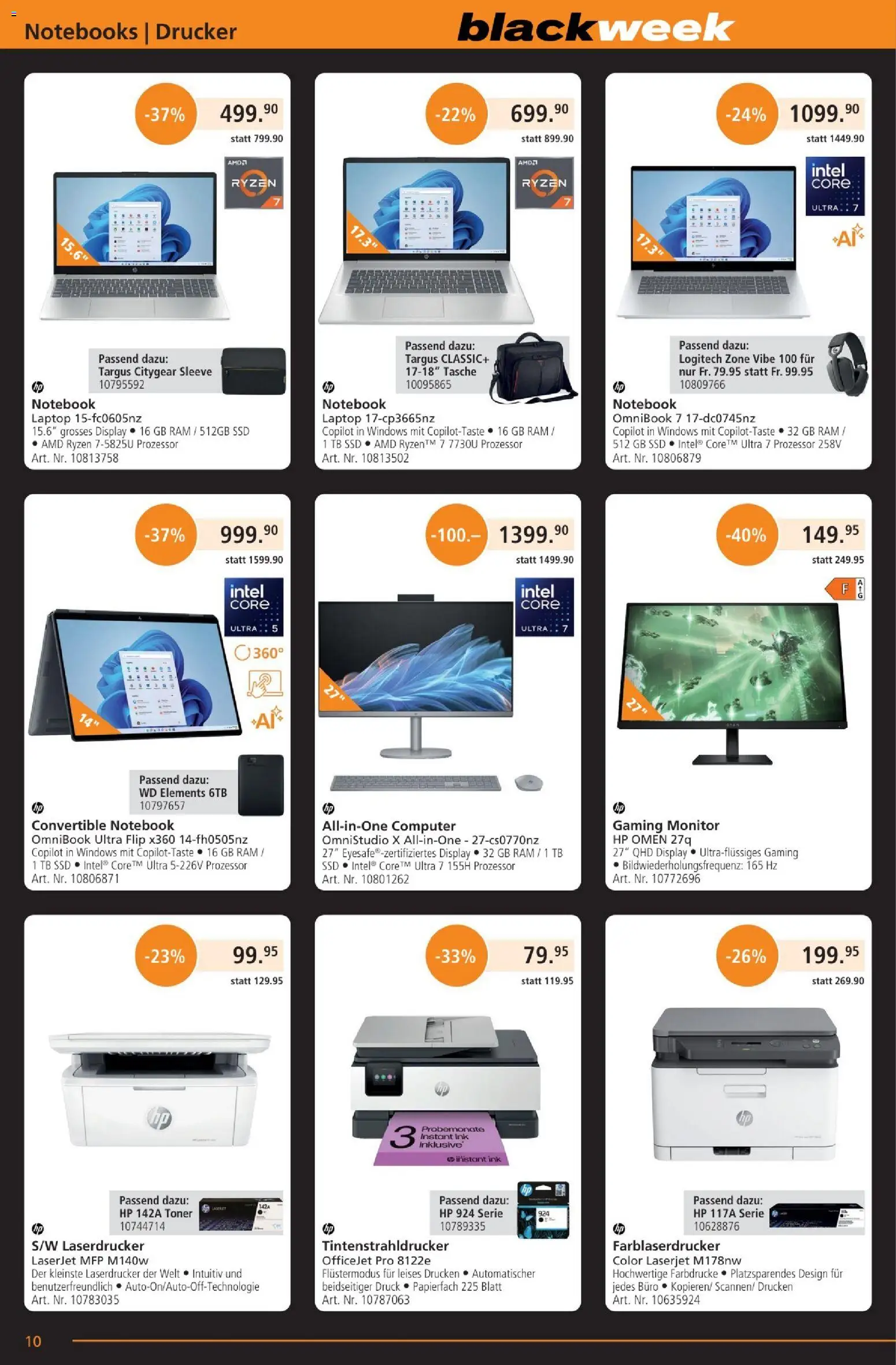 Fust - Black Friday – gültig ab 25.11.2025 | Seite: 10 | Produkte: Laserdrucker, Monitor, Computer, Drucker