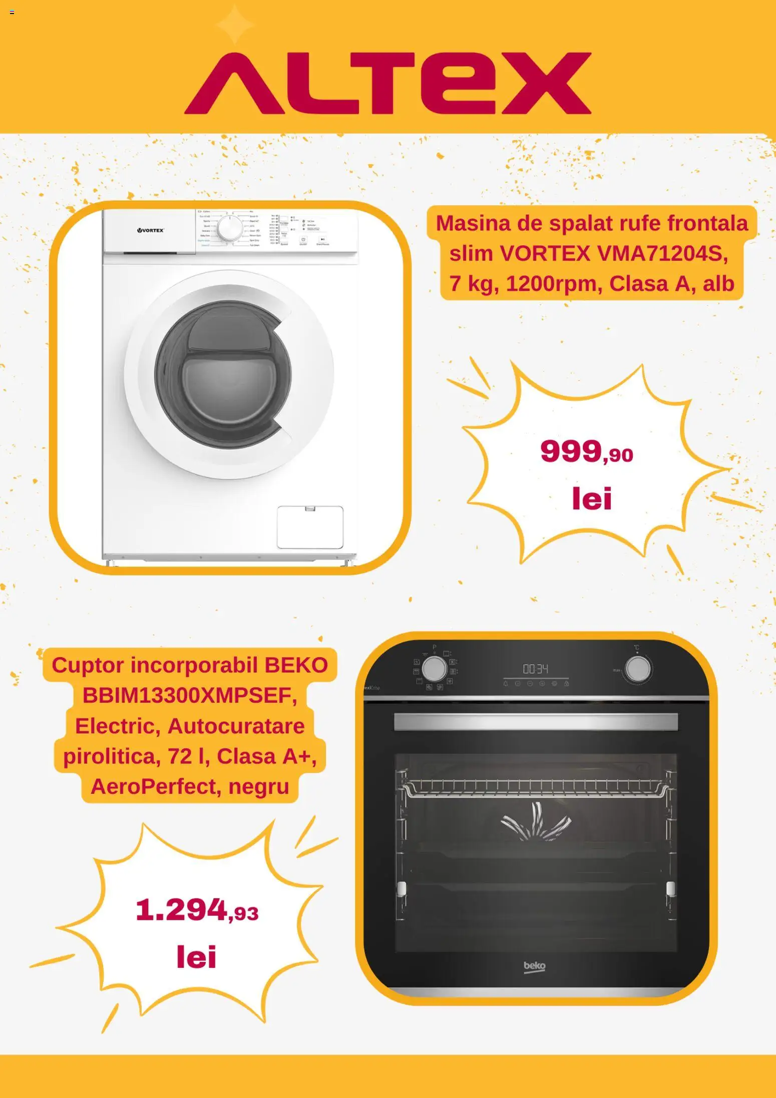 Noul catalog Altex – valabil de la 01.01.2026 | Pagină: 6 | Produse: Mașină De Spălat, Cuptor