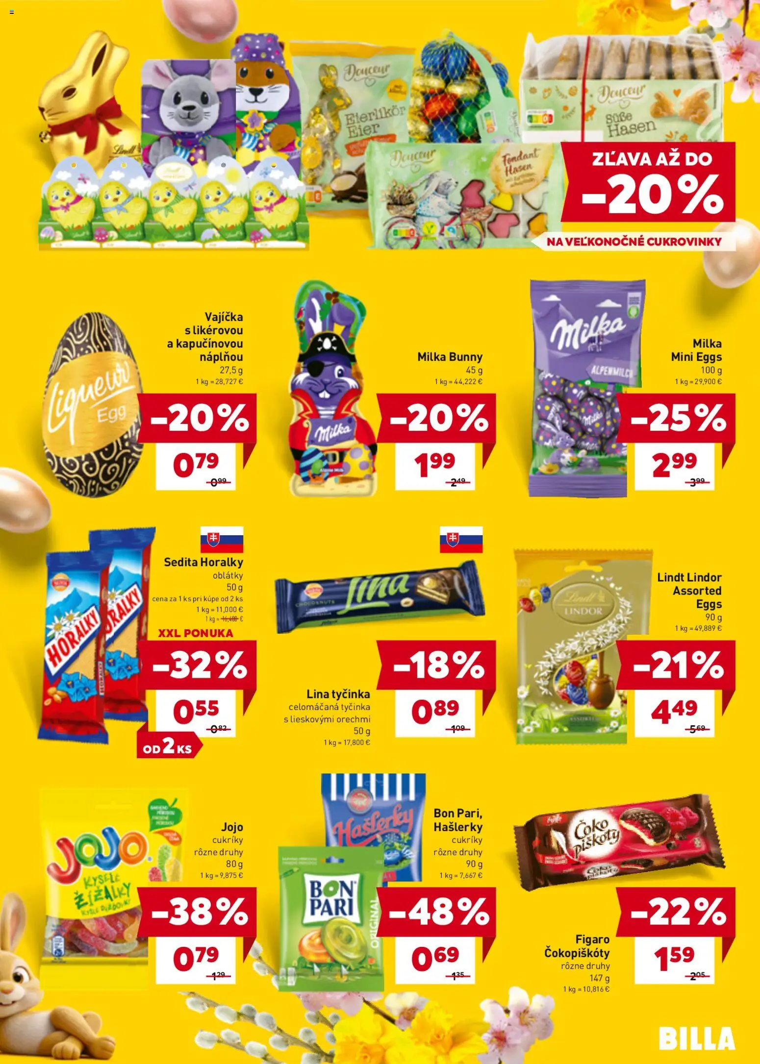 Nové Billa akcie – leták je platný od 04.03.2026 | Strana: 15 | Produkty: Lindor, Lindt, Milka, Horálky