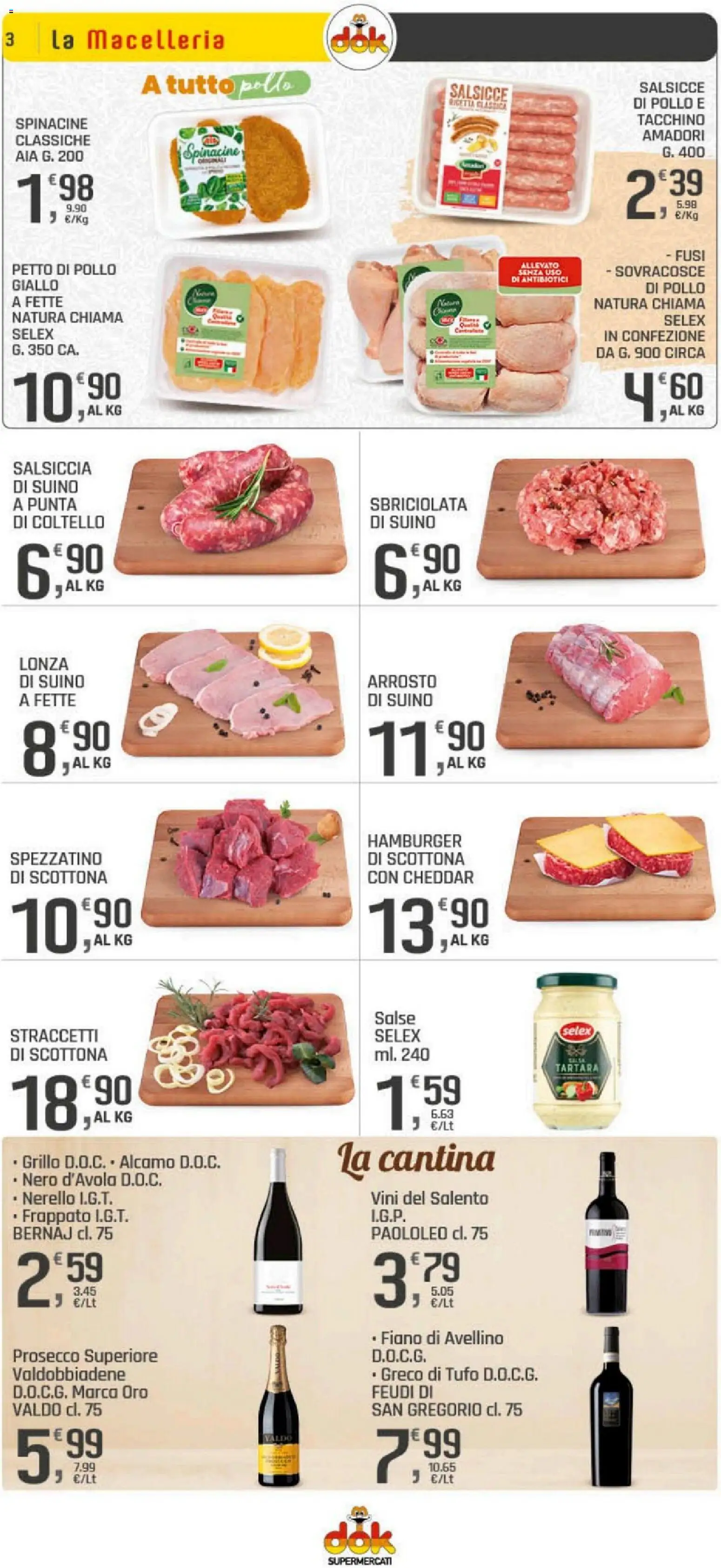 Volantino DOK del 20.04.2026 | Pagina: 3 | Prodotti: Petto di Pollo, Pollo, Suino, Hamburger