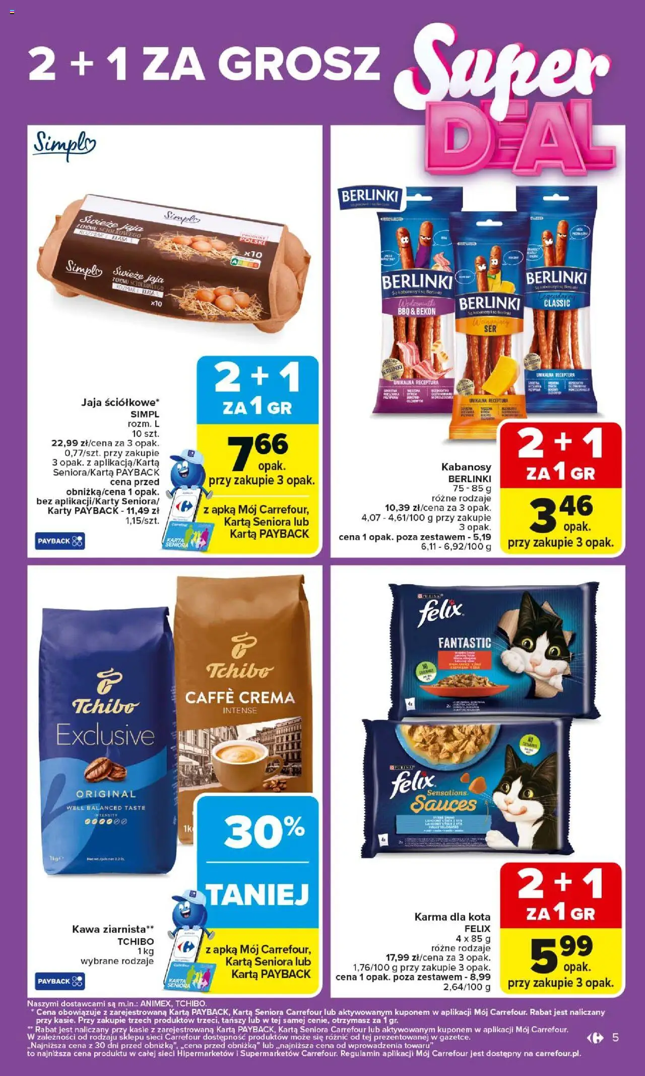 Carrefour Gazetka od 06.10.2025 | Strona: 5 | Produkty: Karta, Tchibo, Kabanosy, Kawa