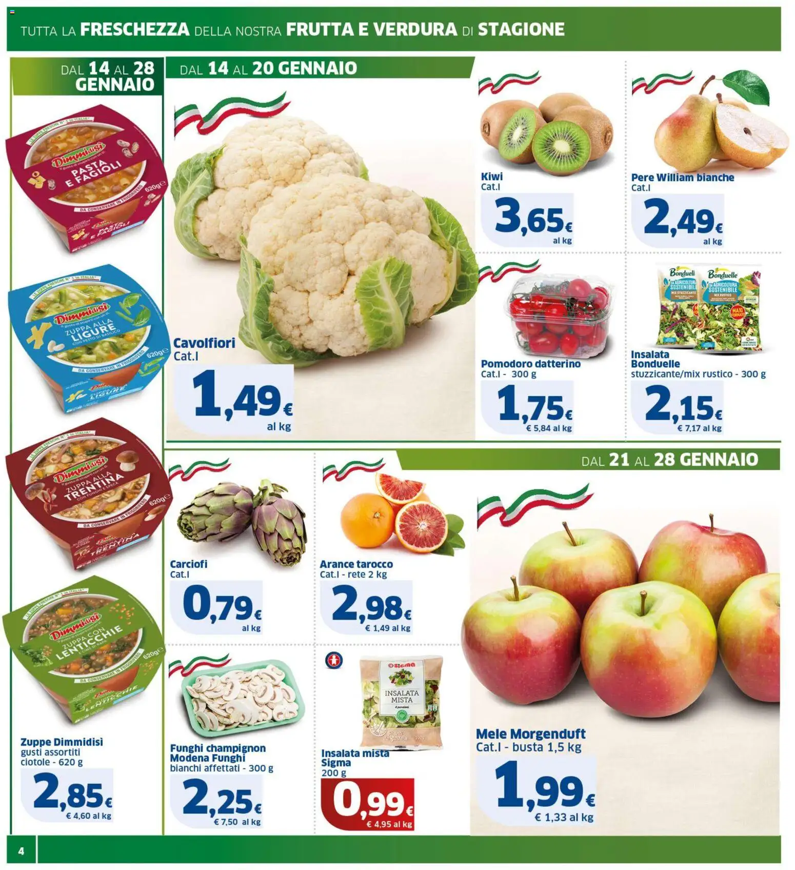 Volantino SIGMA del 14.01.2026 | Pagina: 4 | Prodotti: Arance, Lenticchie, Funghi, Frigorifero