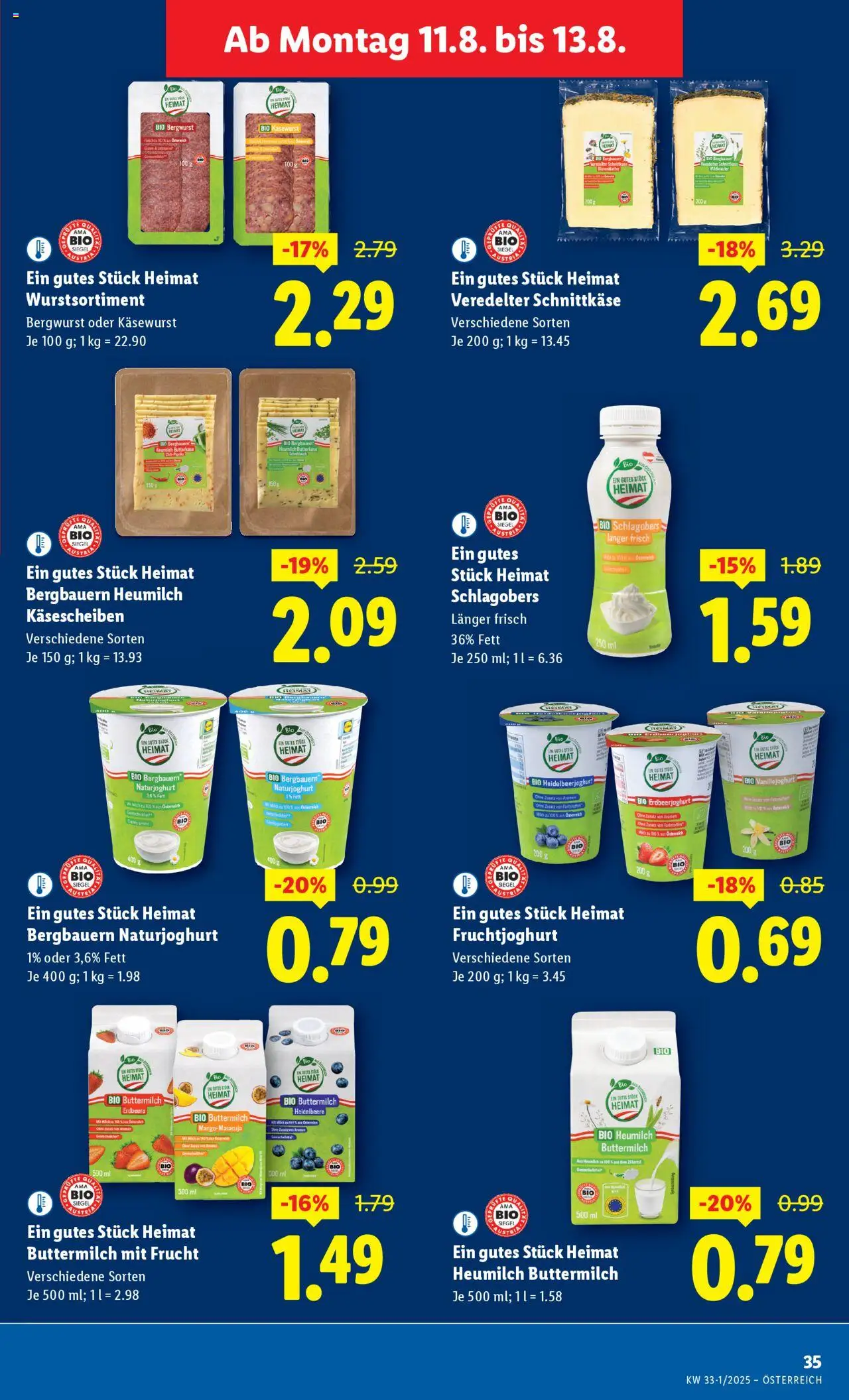 Lidl Flugblatt - Altenmarkt im Pongau, St. Johann im Pongau, Zell am See gültig ab 07.08.2025 | Seite: 39 | Produkte: Milch