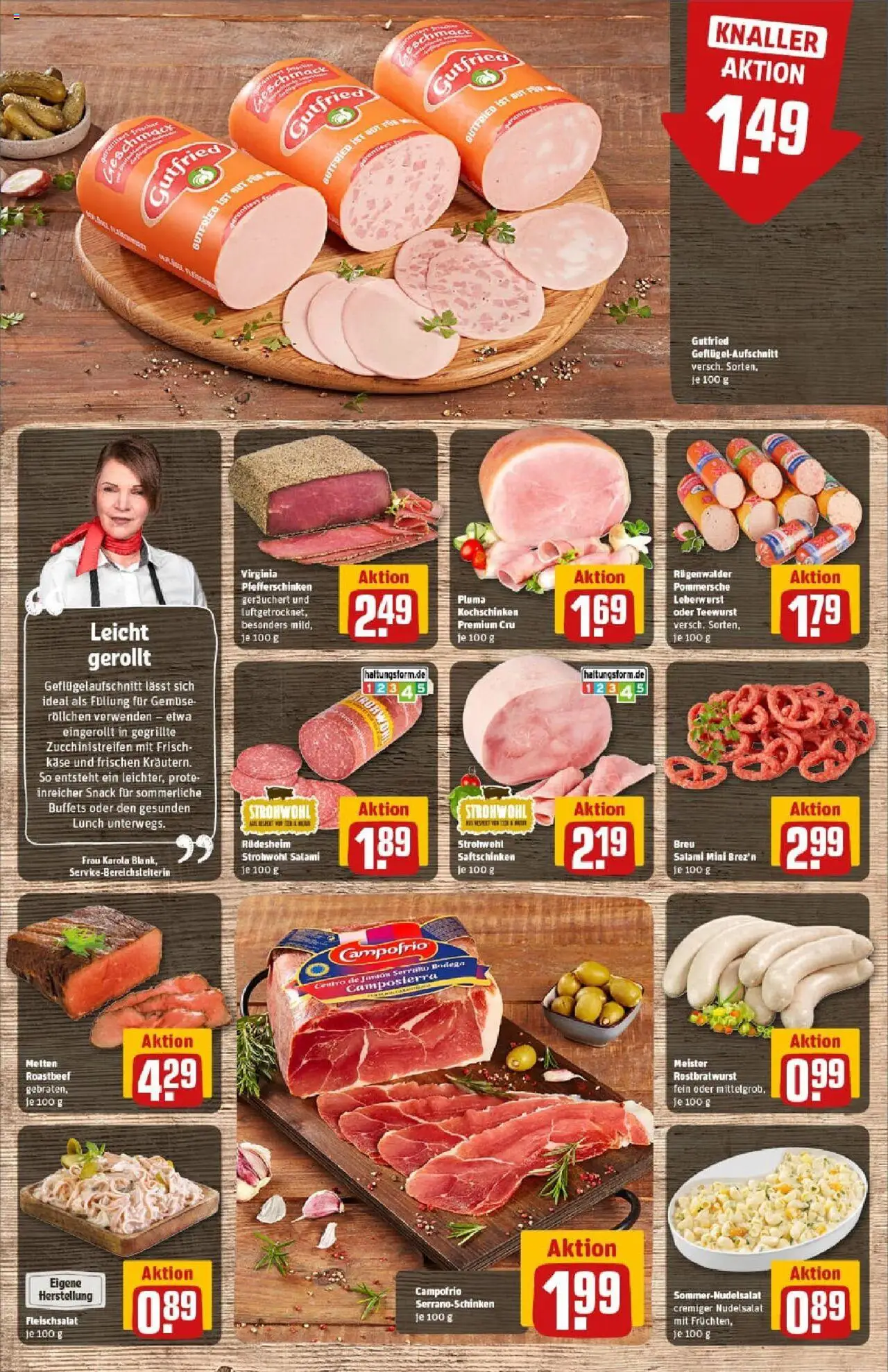 Rewe prospekt Bergneustadt	 - gültig ab dem 06.07.2025 | Seite: 12 | Produkte: Roastbeef, Gemüse, Pasta, Salami