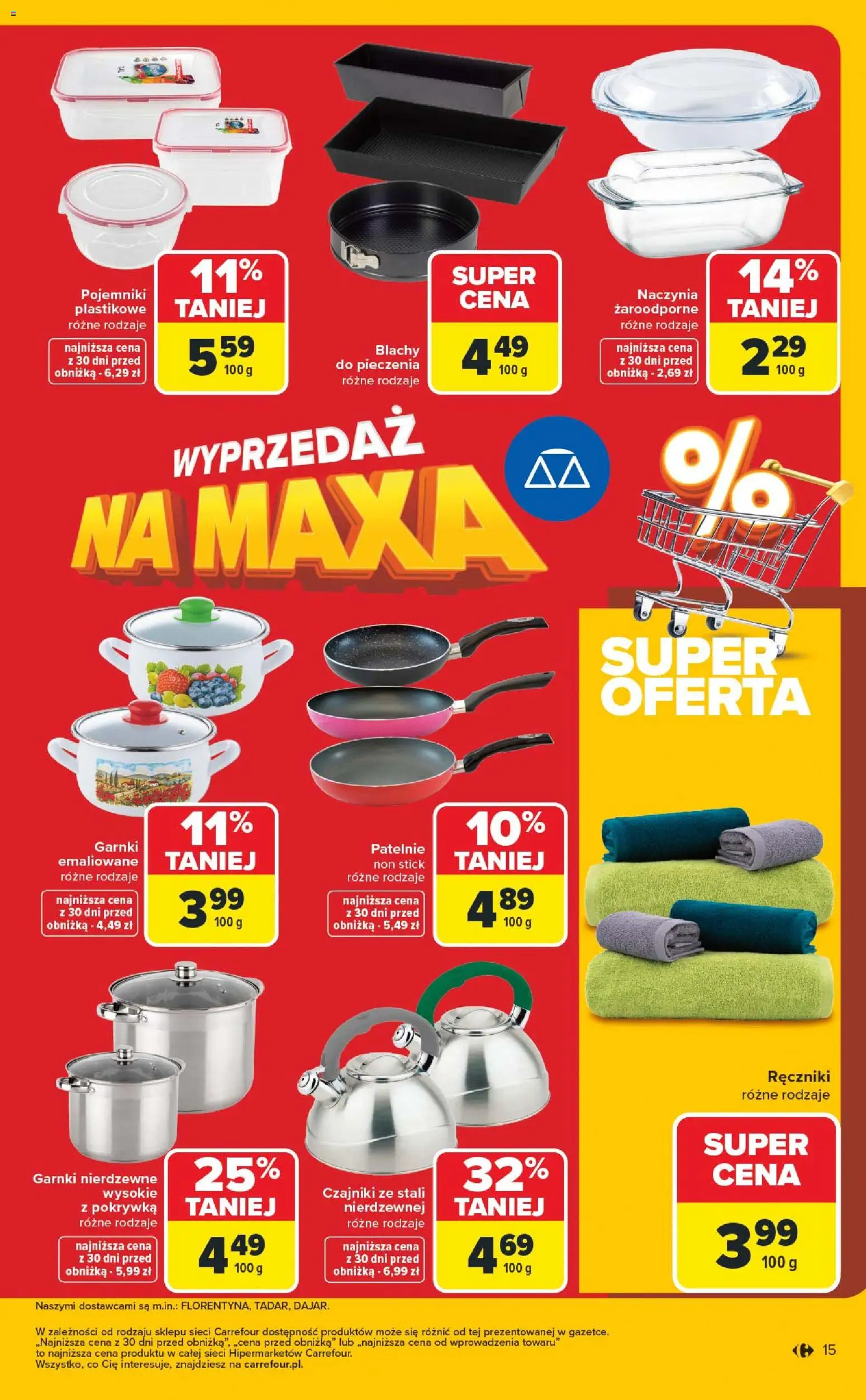 Carrefour Gazetka - Wyprzedaż od 05.01.2026 | Strona: 15 | Produkty: Patelnie, Garnki