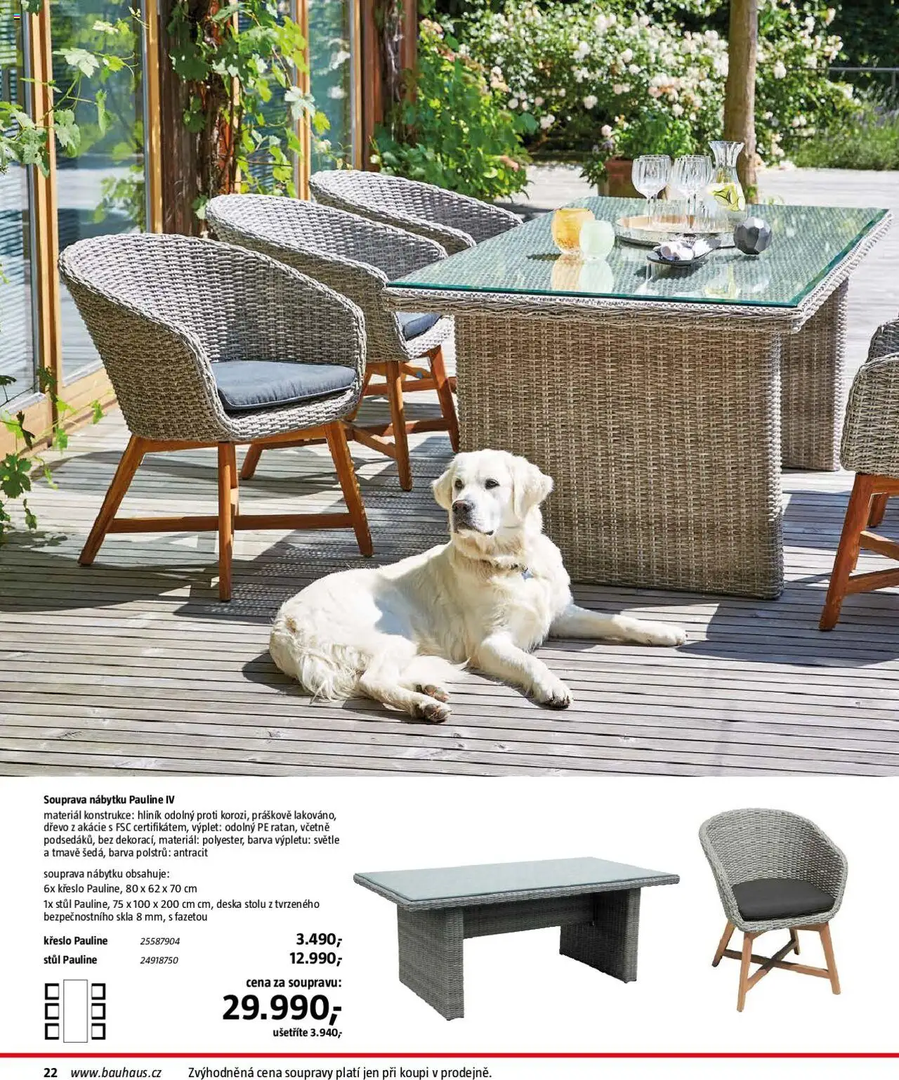 Bauhaus katalog Zahradní nábytek od 01.04.2025 | Strana: 22 | Produkty: Křeslo, Stůl