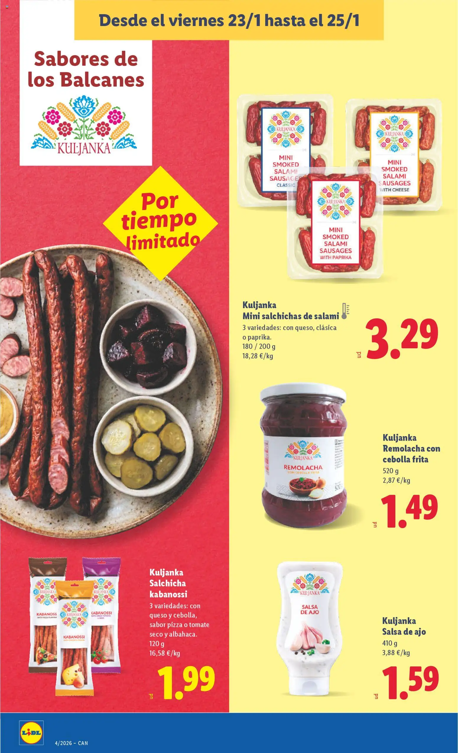 Lidl - Canarias │ válido desde el 19.01.2026 | Página: 32 | Productos: Queso, Pizza, Παγωμένο τσάι, Salami