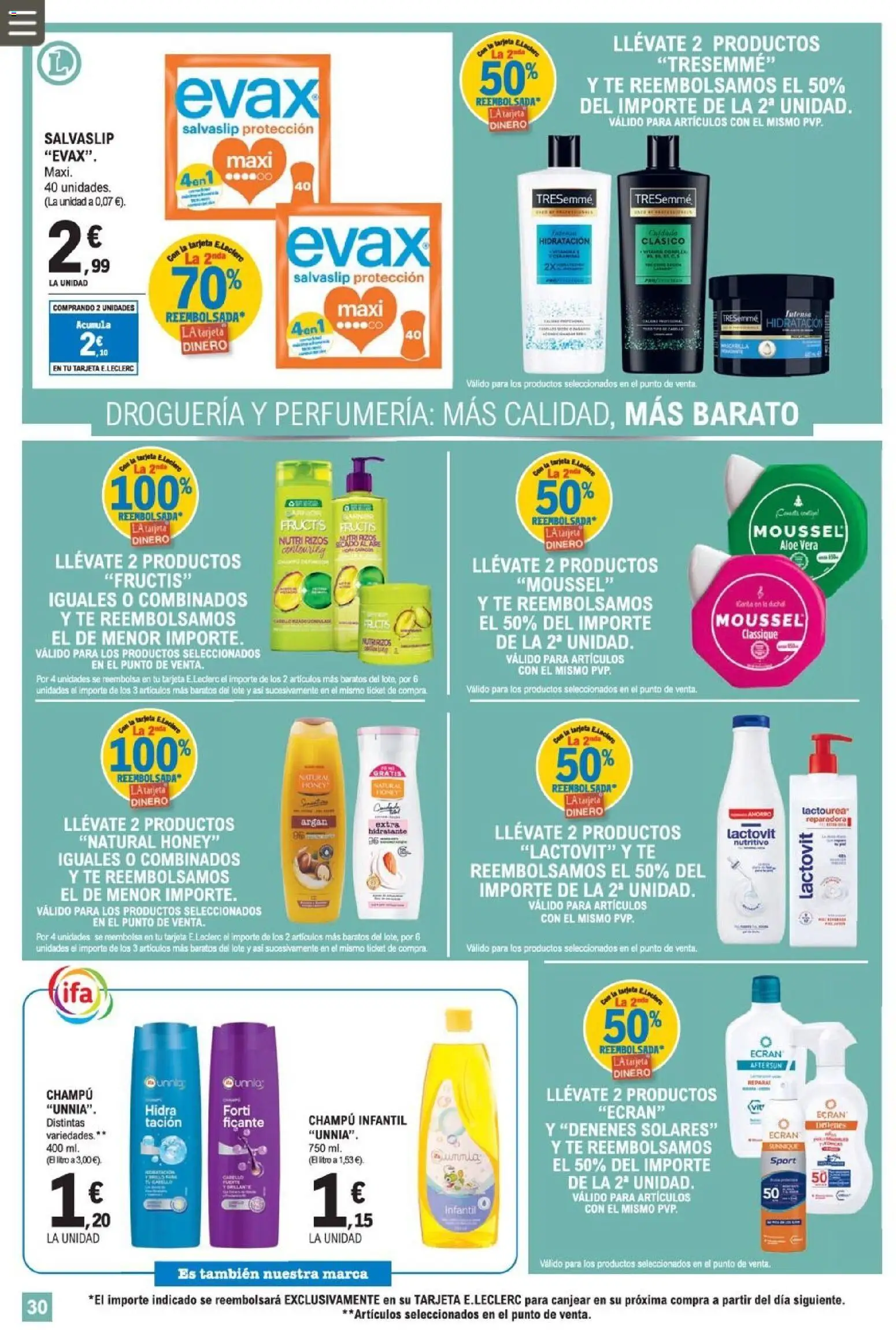 E.Leclerc folleto │ válido desde el 08.04.2026 | Página: 30 | Productos: Champú, Té