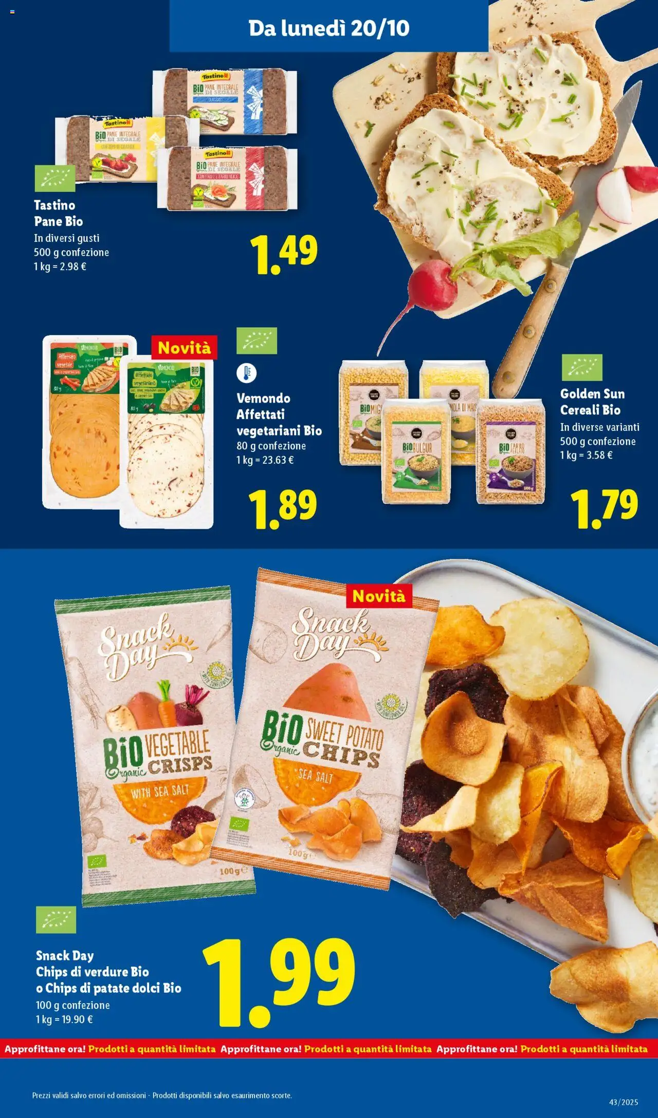 Volantino Lidl del 20.10.2025 | Pagina: 19 | Prodotti: Pane, Patate, Mais, Farro