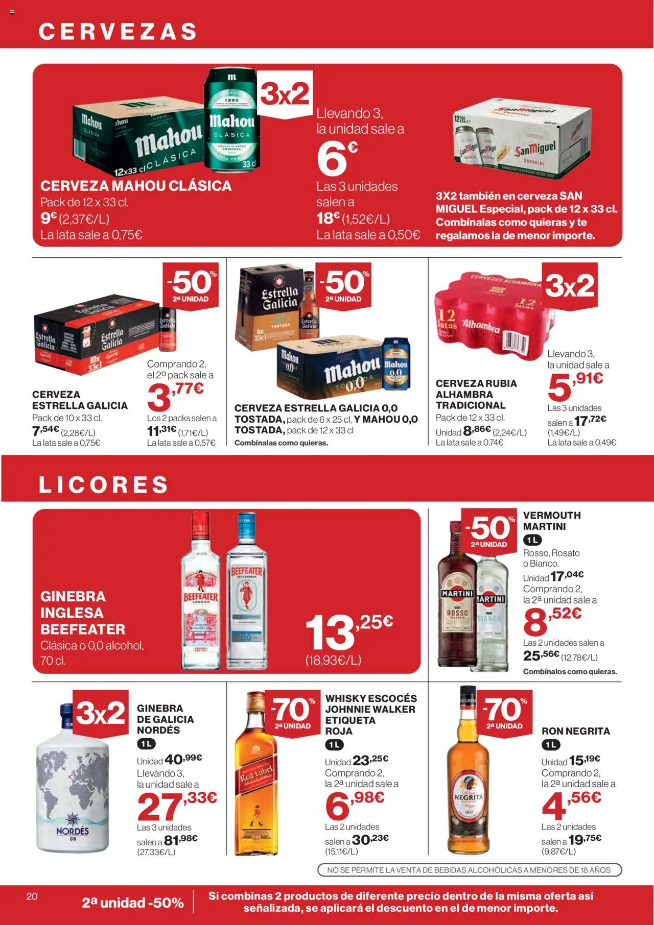 Supercor folleto │ válido desde el 28.08.2025 | Página: 20 | Productos: Ron, Ginebra, Té, Whisky