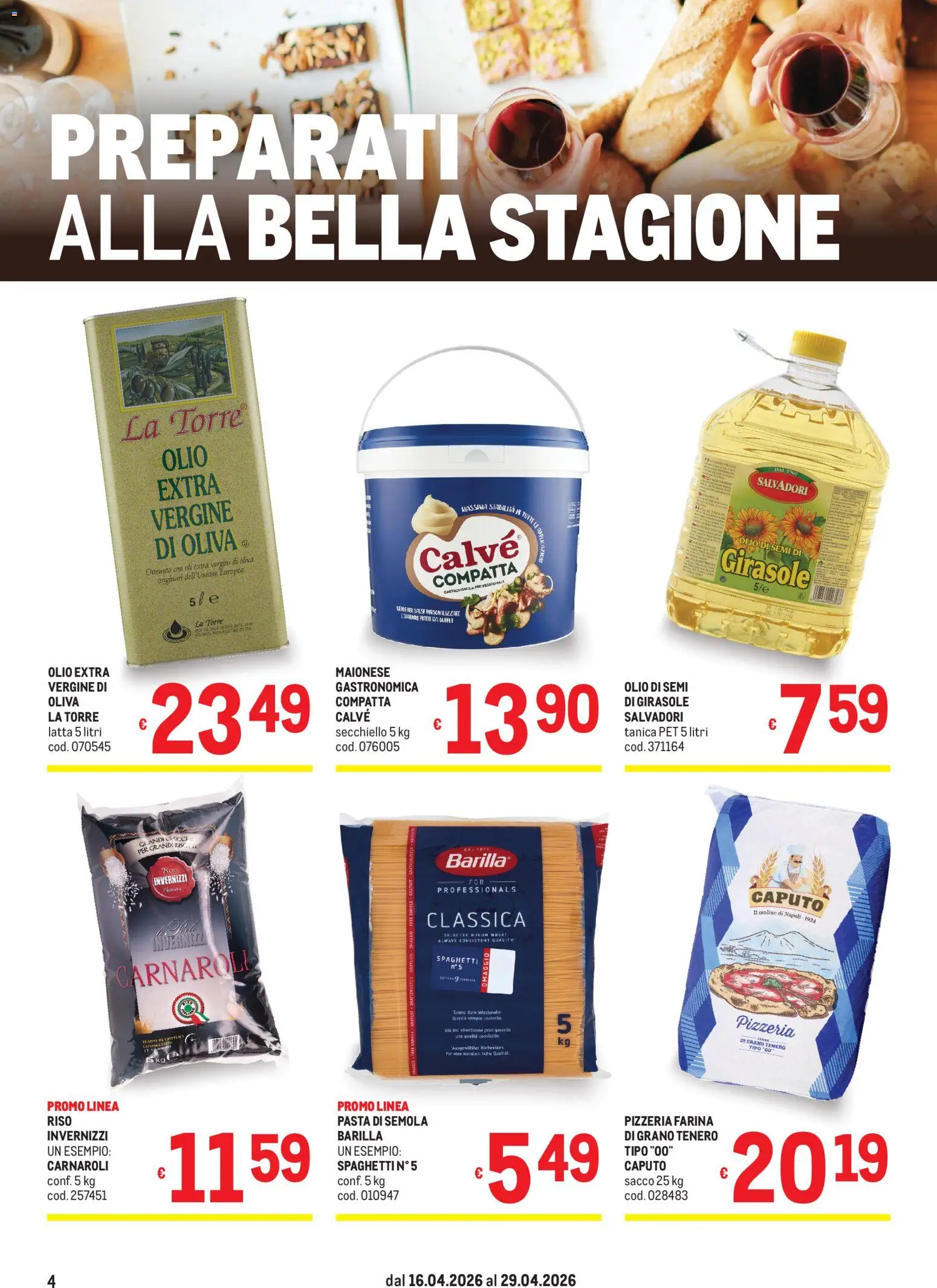 Volantino Metro del 16.04.2026 | Pagina: 4 | Prodotti: Riso, Maionese, Pasta, Tanica