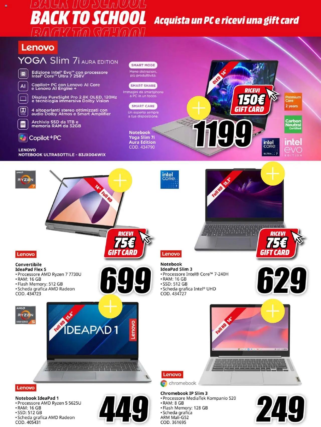 Volantino Media World del 21.08.2025 | Pagina: 4 | Prodotti: Notebook, Smartphone, PC, Audio