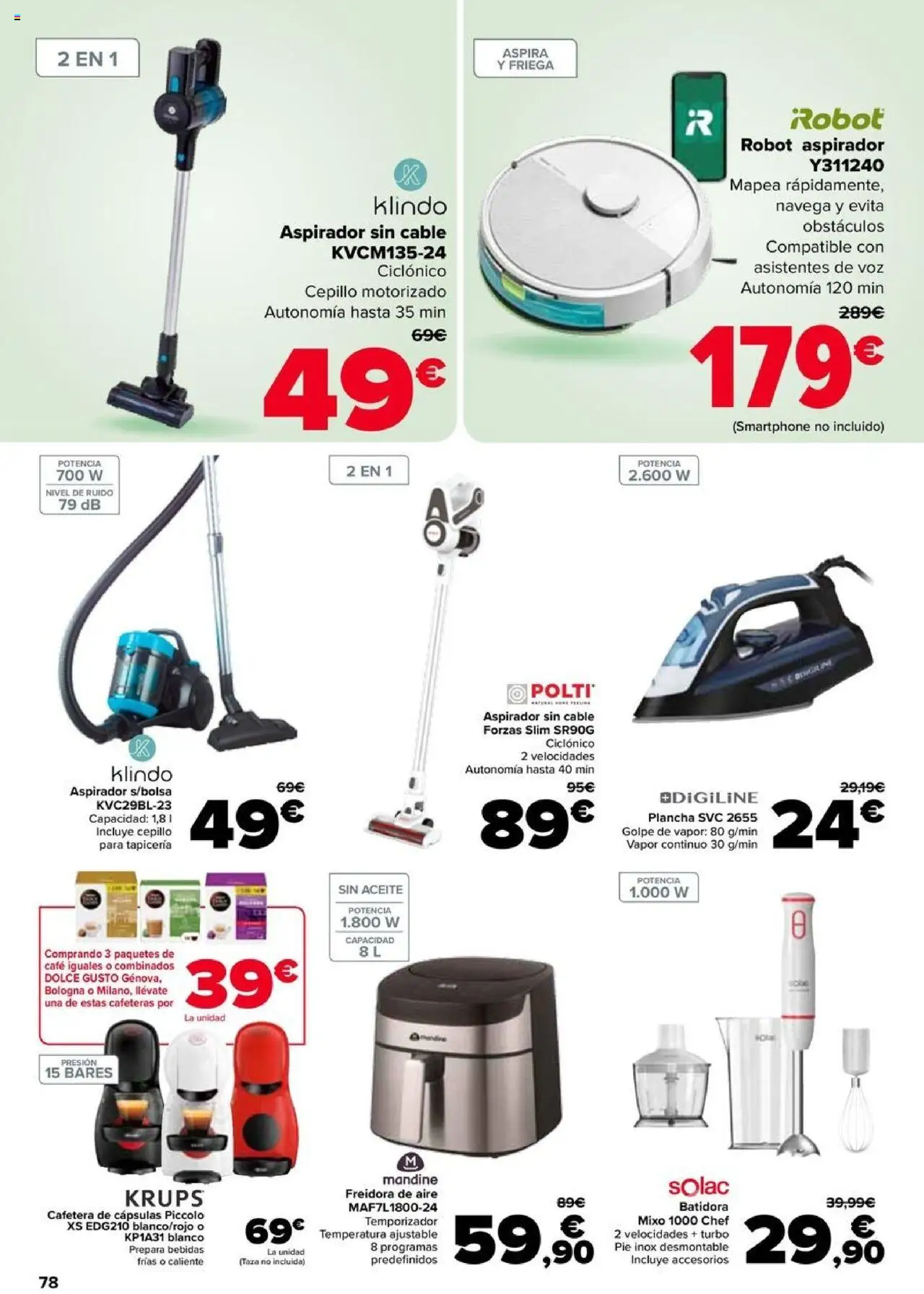 Carrefour folleto │ válido desde el 08.08.2025 | Página: 78 | Productos: Smartphone, Cafetera, Plancha, Aspirador