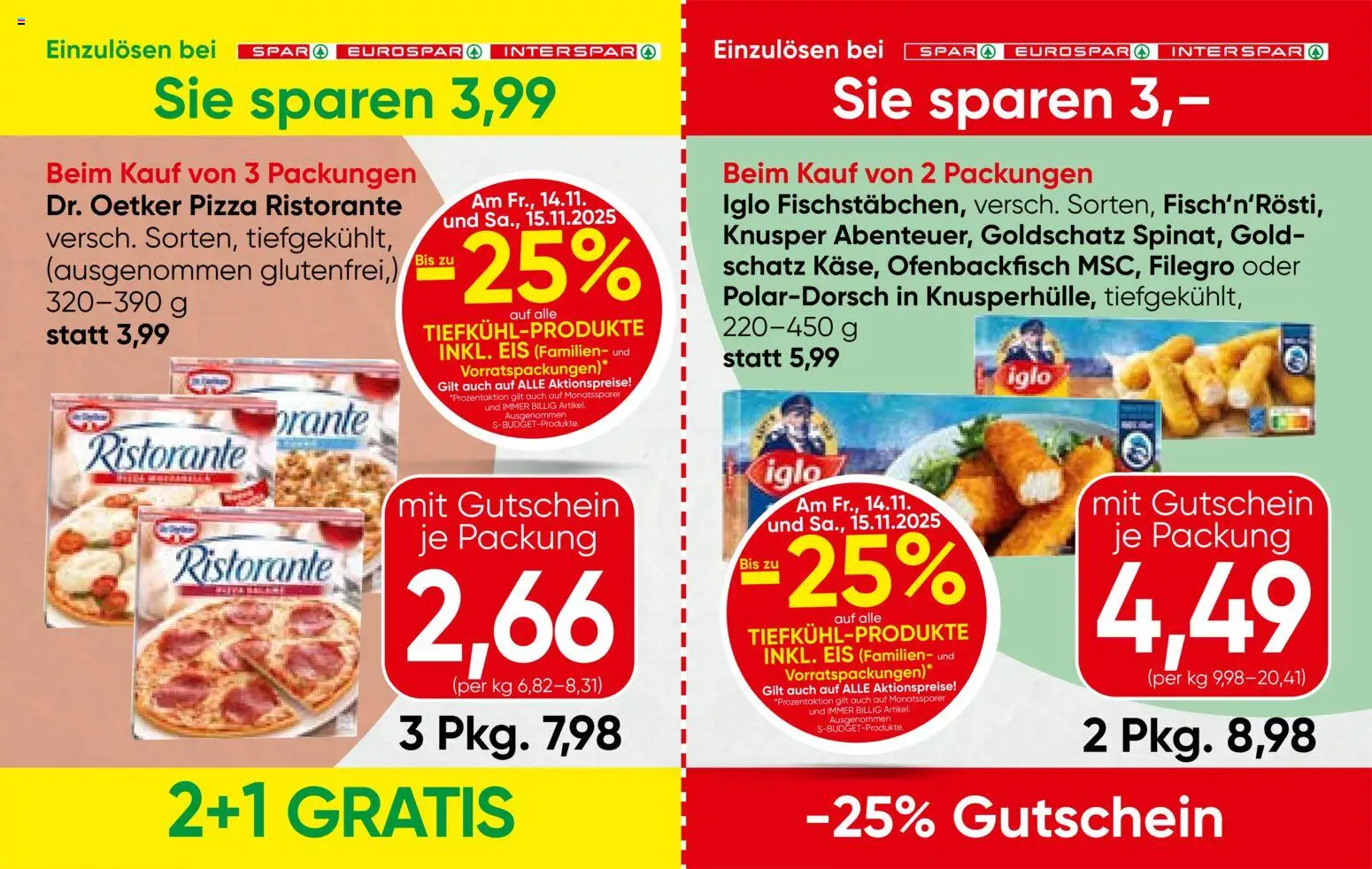 Spar Gutscheinheft - Kärnten gültig ab 13.11.2025 | Seite: 5 | Produkte: Eis, Pizza