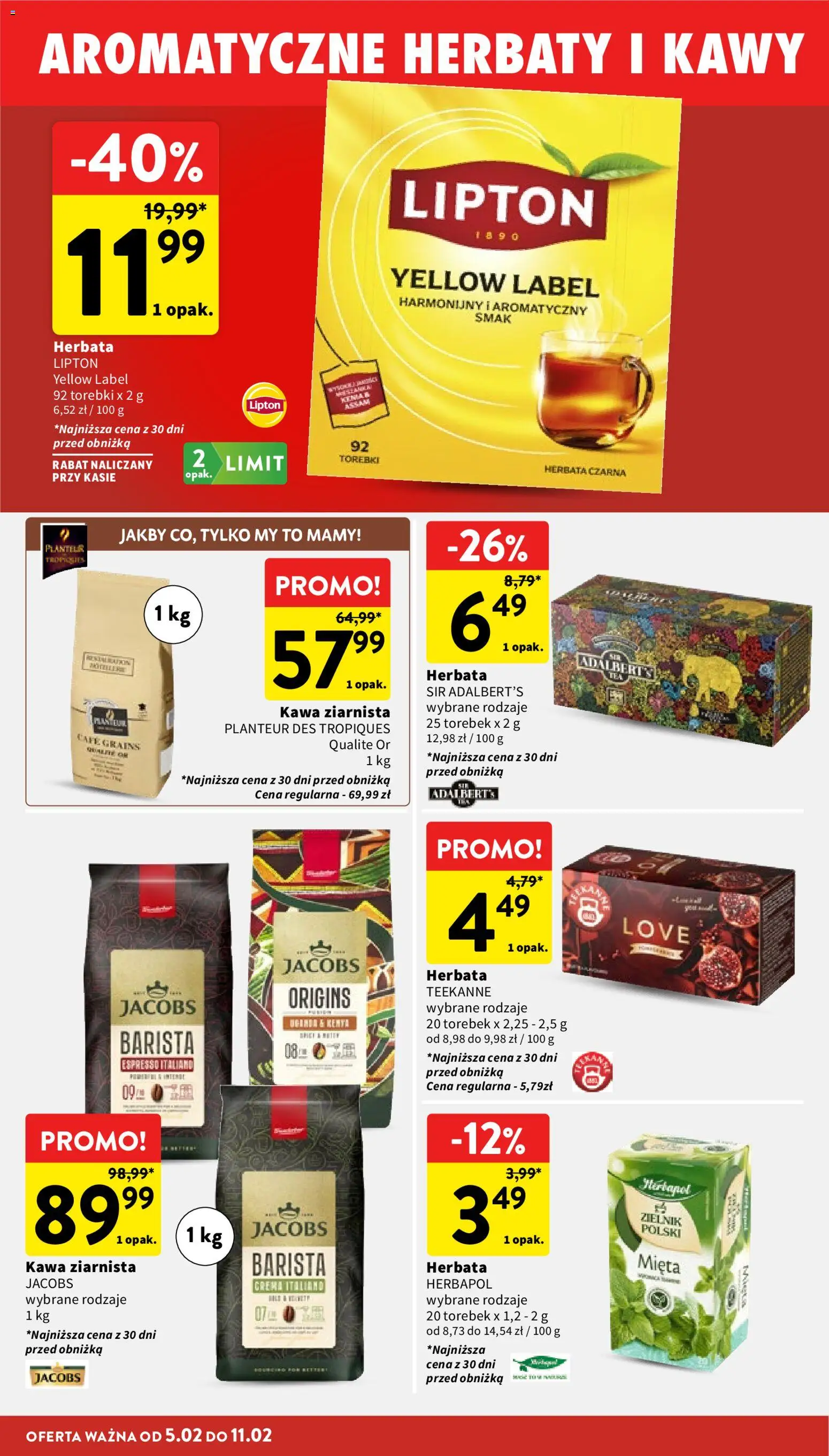 Intermarche Gazetka od 05.02.2026 | Strona: 26 | Produkty: Mięta, Herbata lipton, Kawa, Torebki