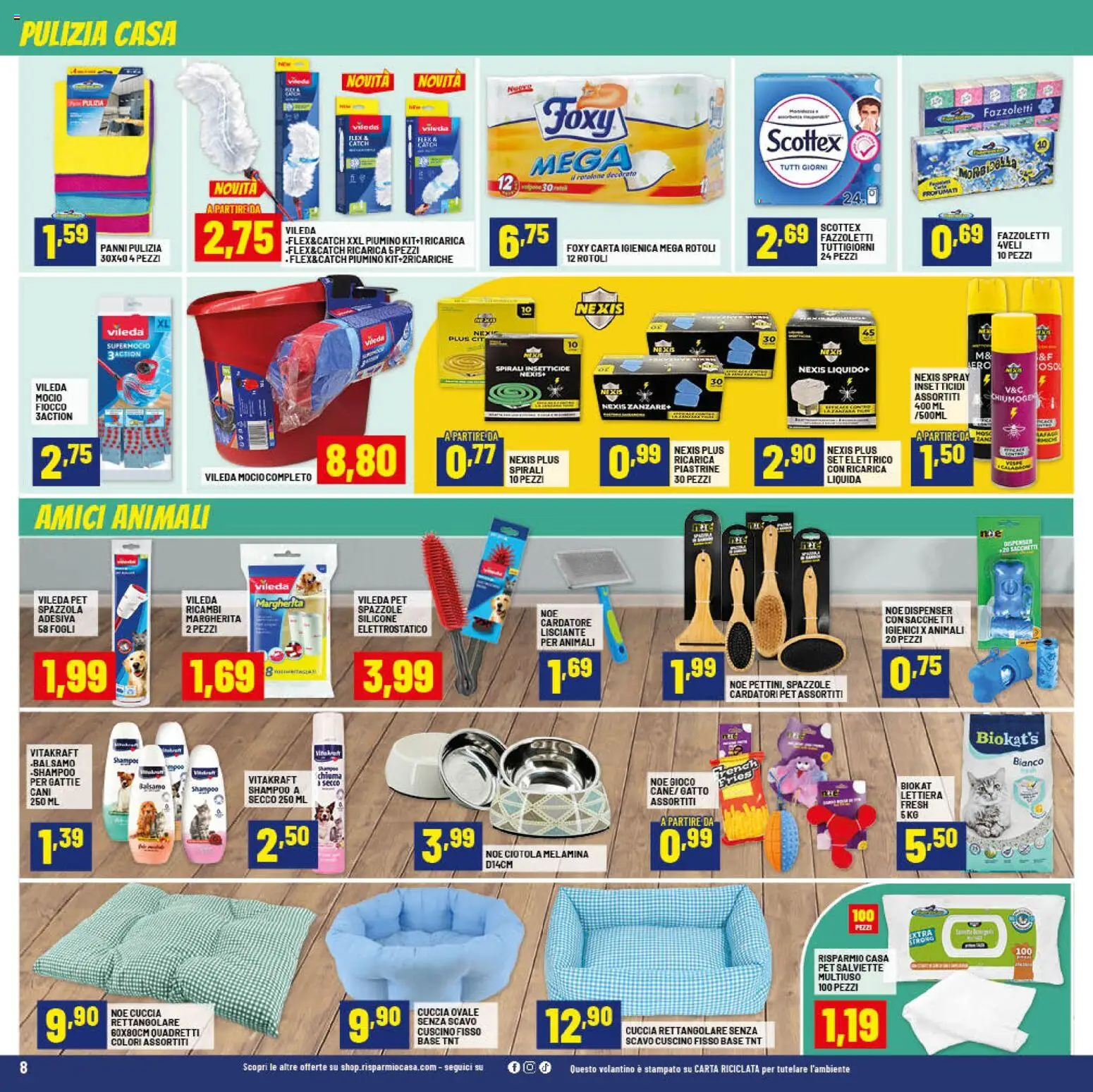 Volantino RisparmioCasa del 23.04.2026 | Pagina: 8 | Prodotti: Spazzola, Mocio, Silicone, Ciotola