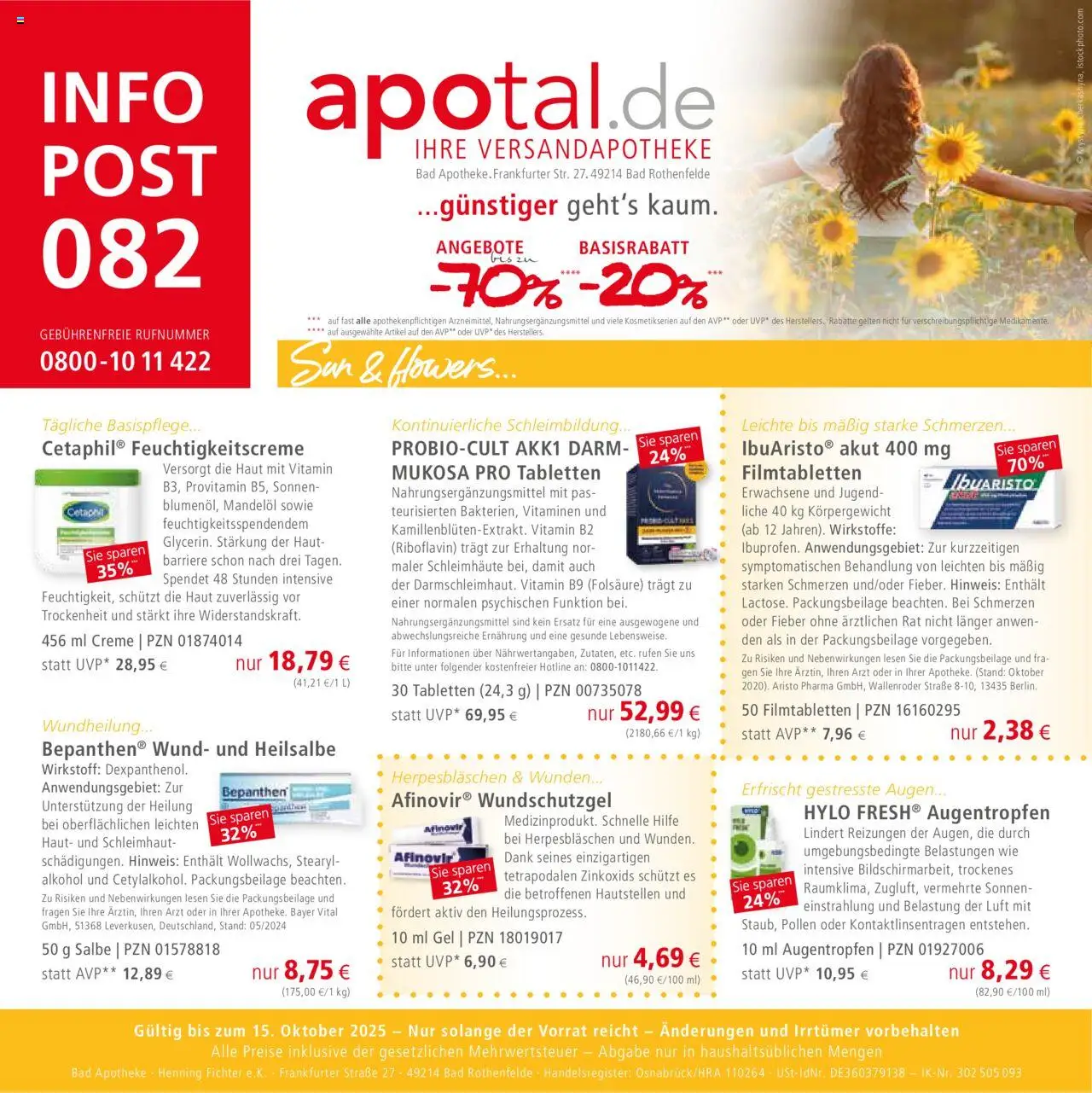 Apotal Prospekt 	 - gültig ab dem 26.08.2025 | Seite: 1 | Produkte: Bad, Creme