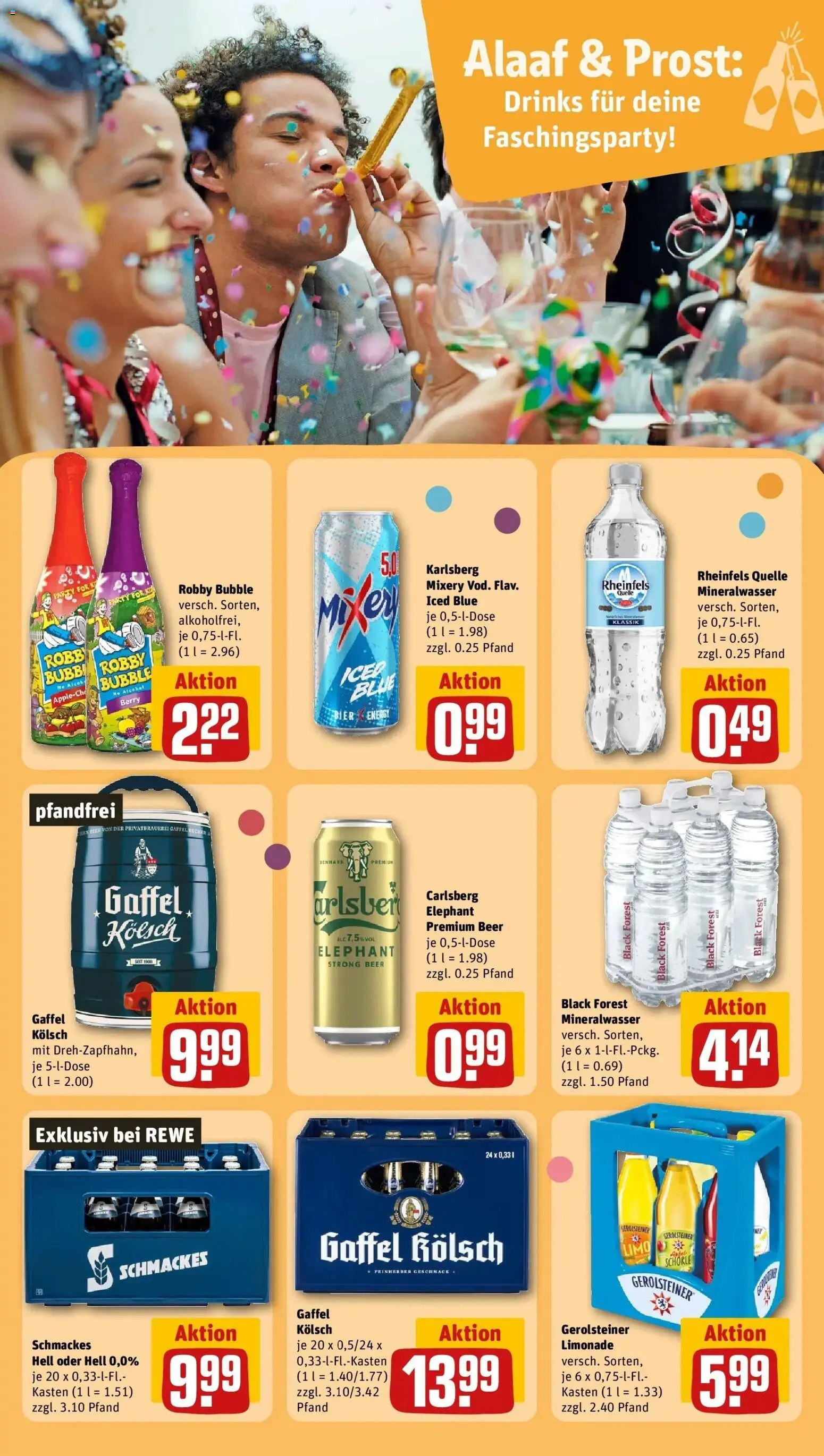 Rewe prospekt Wiehl	 – gültig ab 09.02.2026 | Seite: 29 | Produkte: Carlsberg, Bier, Limonade, Rheinfels quelle