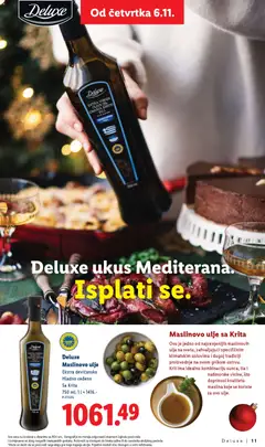 Deluxe Maslinovo ulje Ekstra devičansko Hladno ceđeno Sa Krita, Ekstra devičansko maslinovo ulje, hladno ceđeno, sa Krita, 750 ml - pregled Lidl kataloga - važi od 06.11.2025 | Strana: 11