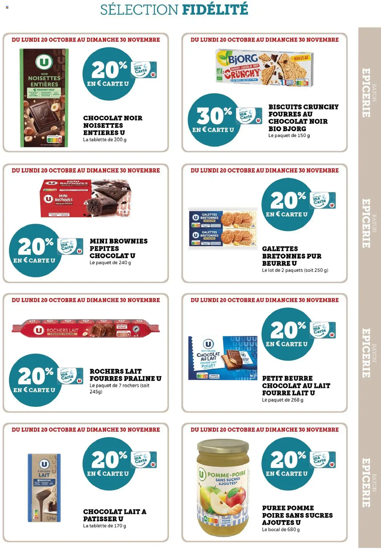 {H1} | Page: 7 | Produits: Farine, Lait, Chocolat, Biscuits