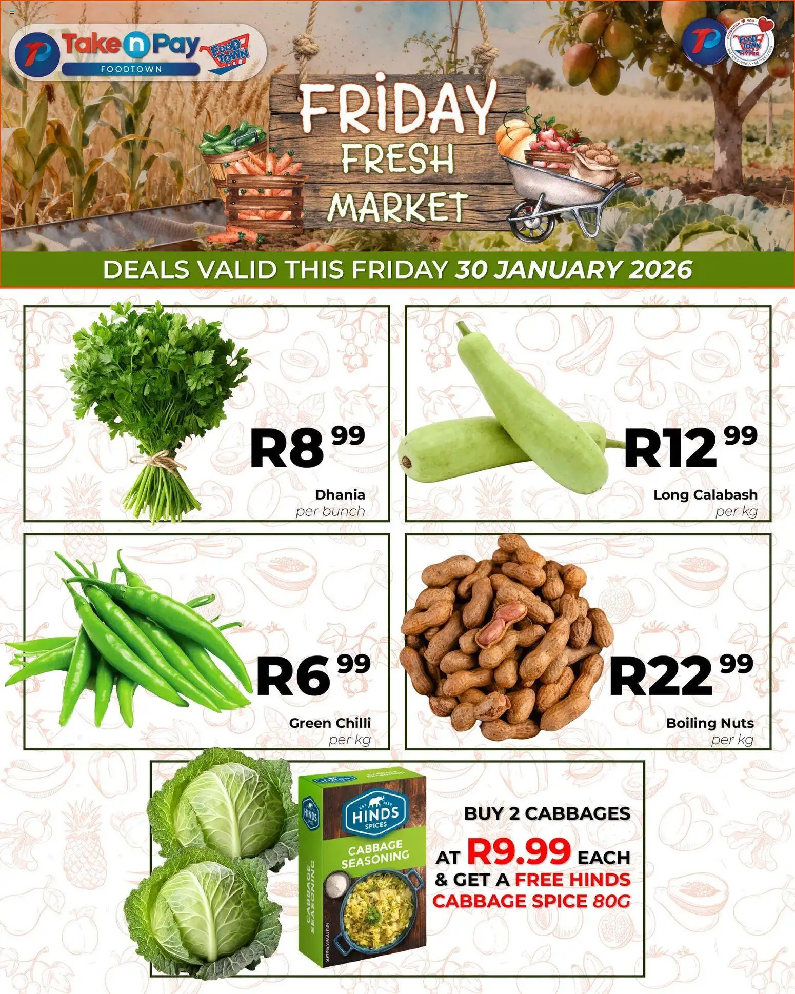 New Take n Pay catalogue – valid from 30.01.2026 | Page: 5 | Products: Seasoning, Spices, Chilli, Cabbages