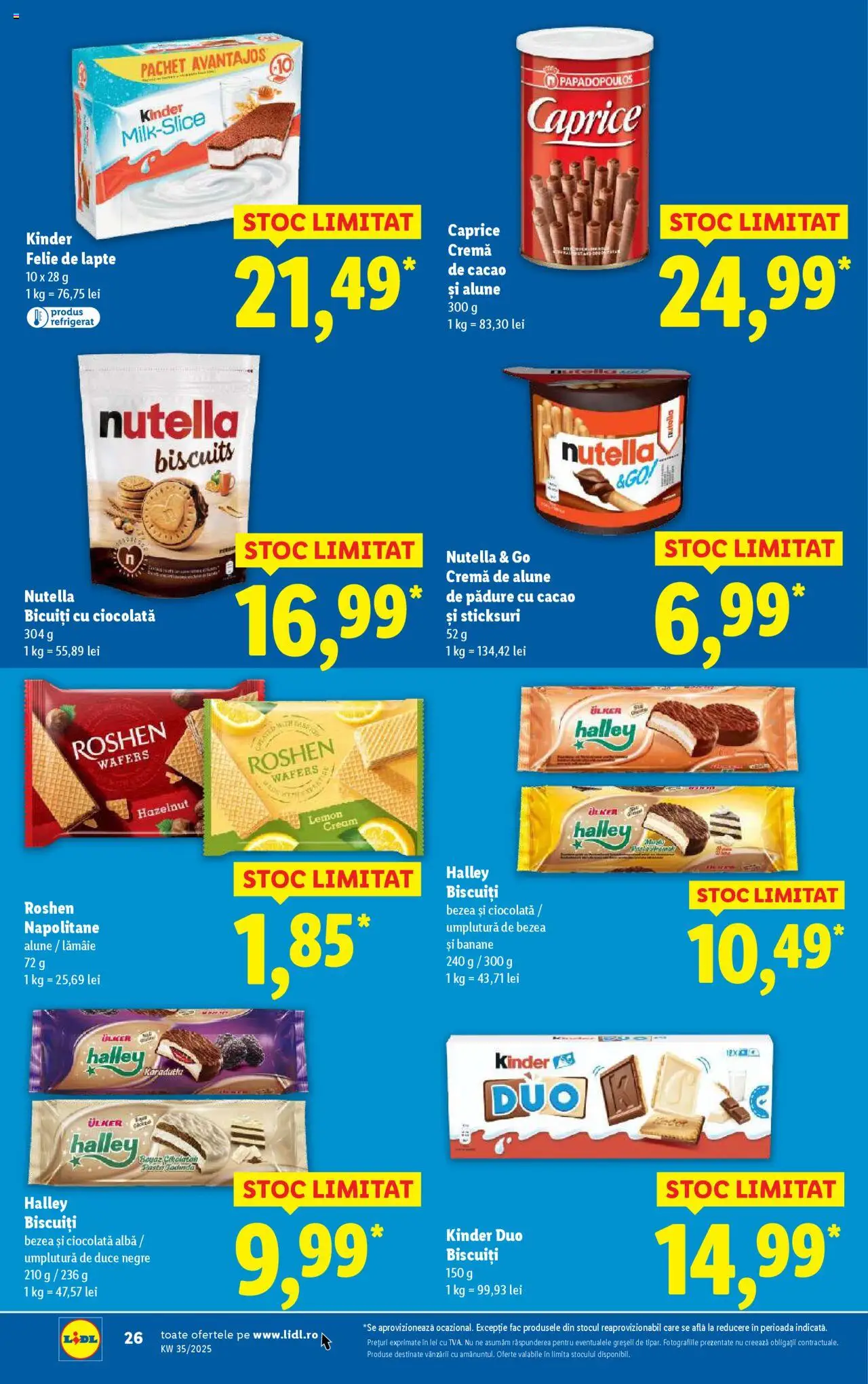 Catalog Lidl – valabil de la 25.08.2025 | Pagină: 26 | Produse: Sticksuri, Alune, Biscuiți, Lămâie
