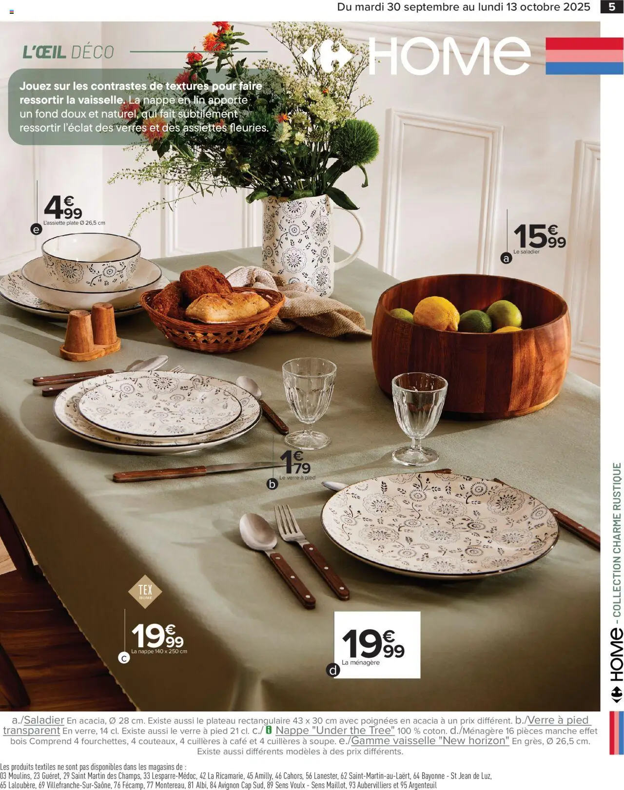 | Page: 5 | Produits: Cuillères, Plateau, Poignées, Nappe