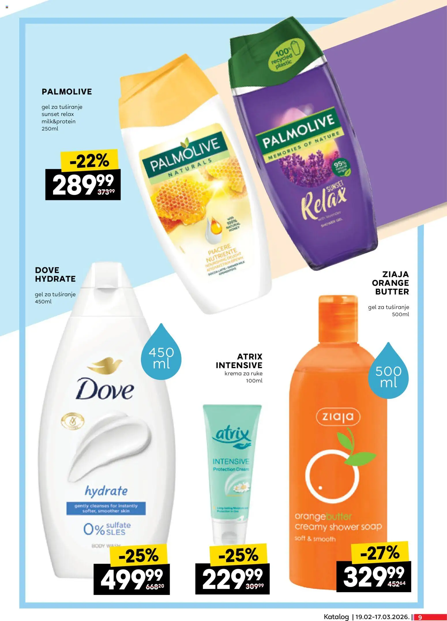 Roda katalog - važi od 19.02.2026 | Strana: 9 | Proizvode: Krema, Krema za ruke, Gel za tuširanje, Dove