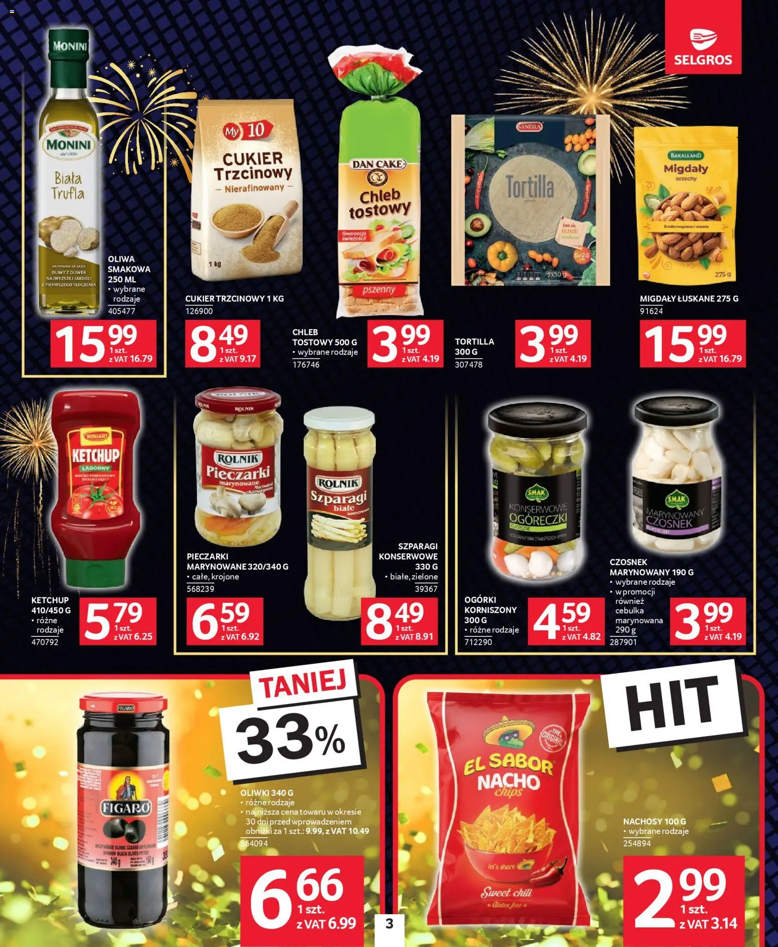 Selgros cash&carry Gazetka - Sylwester Pełen Smaku od 18.12.2025 | Strona: 3 | Produkty: Ketchup, Chleb tostowy, Tortilla, Ogórki