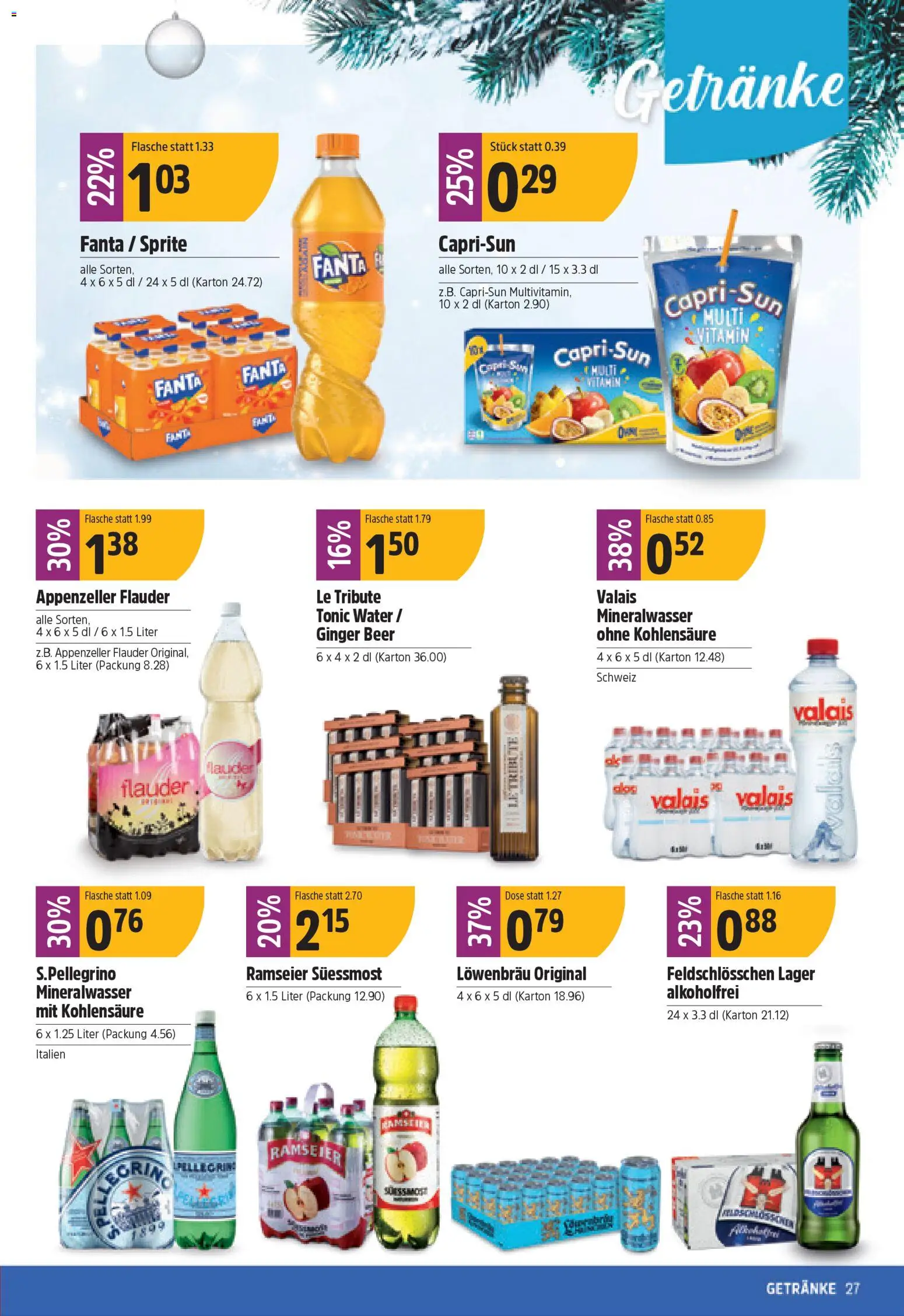 TopCC Aktionen – gültig ab 24.11.2025 | Seite: 27 | Produkte: Fanta, Sprite, Mineralwasser