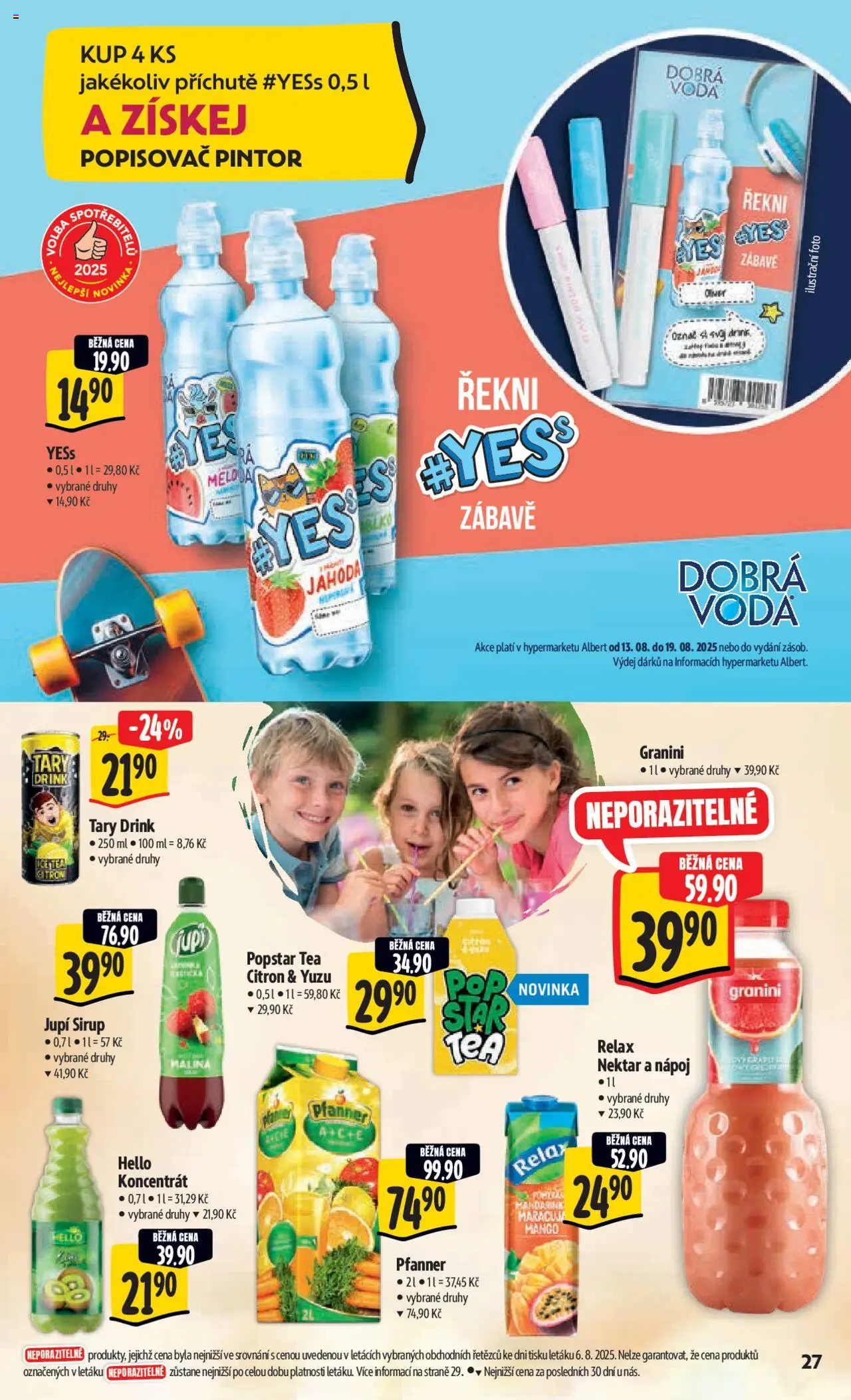 Albert leták - Hypermarket od 13.08.2025 | Strana: 34 | Produkty: Maracuja, Sirup, Citron, Granini